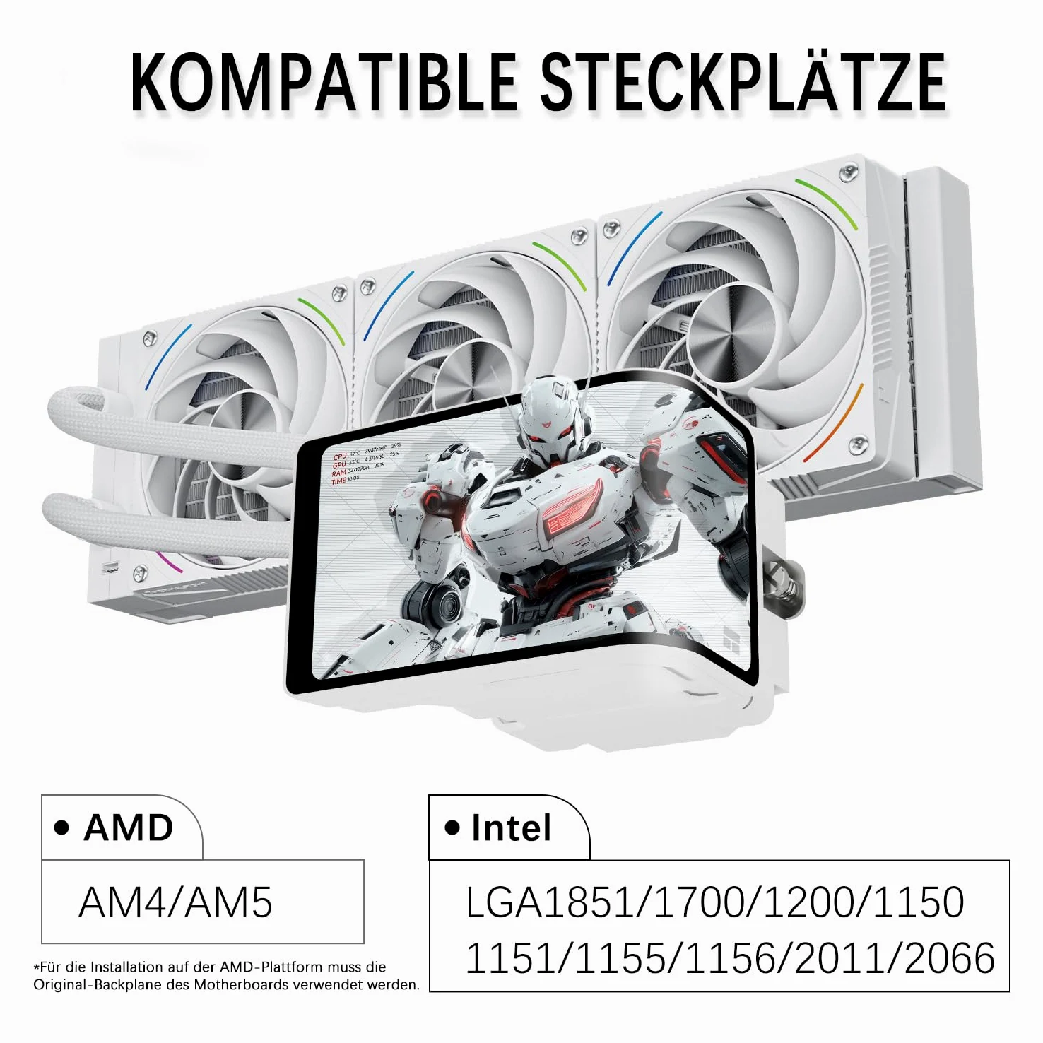 TR-Thermalright Wonder Vision 360 Turbo ARGB Bianco Liquido Dissipatore per CPU, 6,67'' Schermo Curvo 3D con Risoluzione 2400x1080 - Magnetico, 360mm Aio Bianco, per AM5, LGA1851/1700