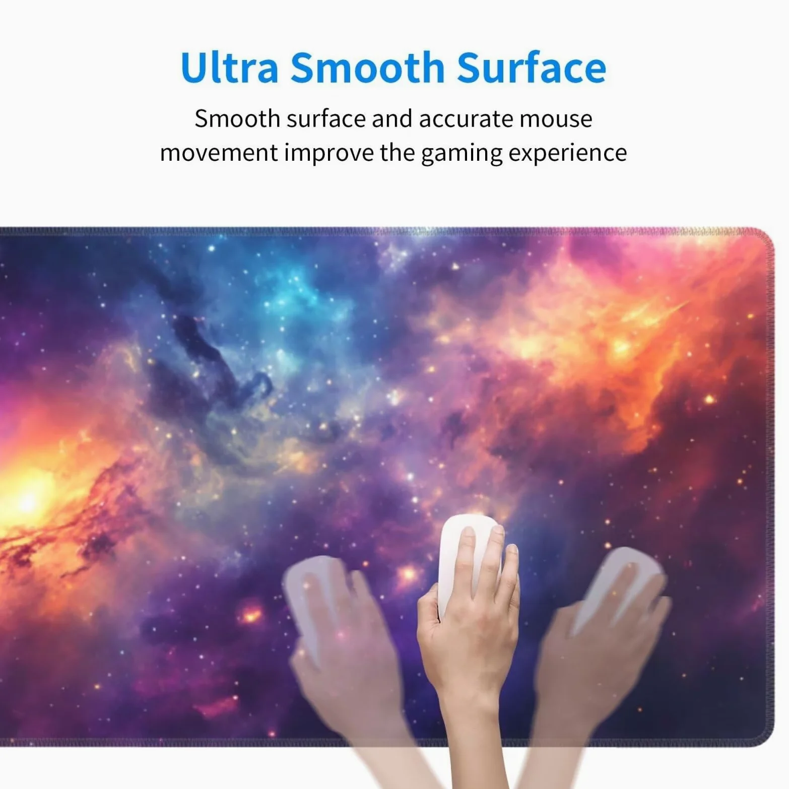 Tappetino Mouse, Tappetino Mouse Gaming Grande XXL 1500x800x3mm Tappetino Scrivania Mouse Pad, Base in Gomma Antiscivolo, Bordi Cuciti,Lavabile, Mousepad per Ufficio e Gaming (Dreamy Universe) R-512