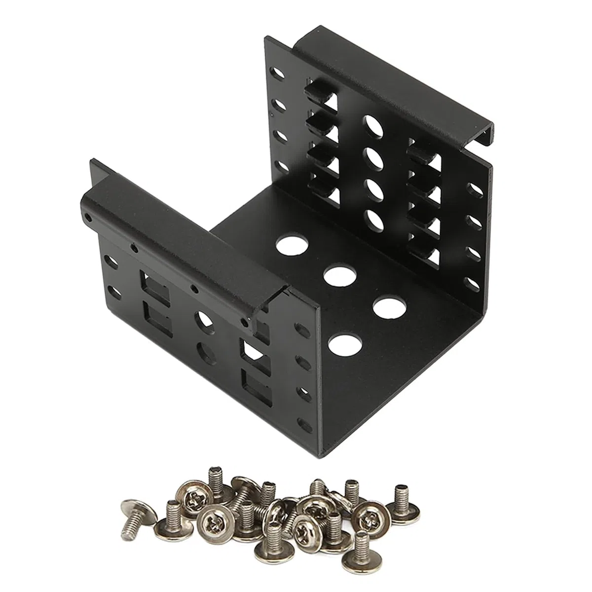 Rack di Montaggio HDD da 2,5 Pollici, Design Cavo, Gabbia per Disco Rigido ad Alta Durezza, Supporti e Porta IDE, per SSD HDD IDE (Nero/Argento)
