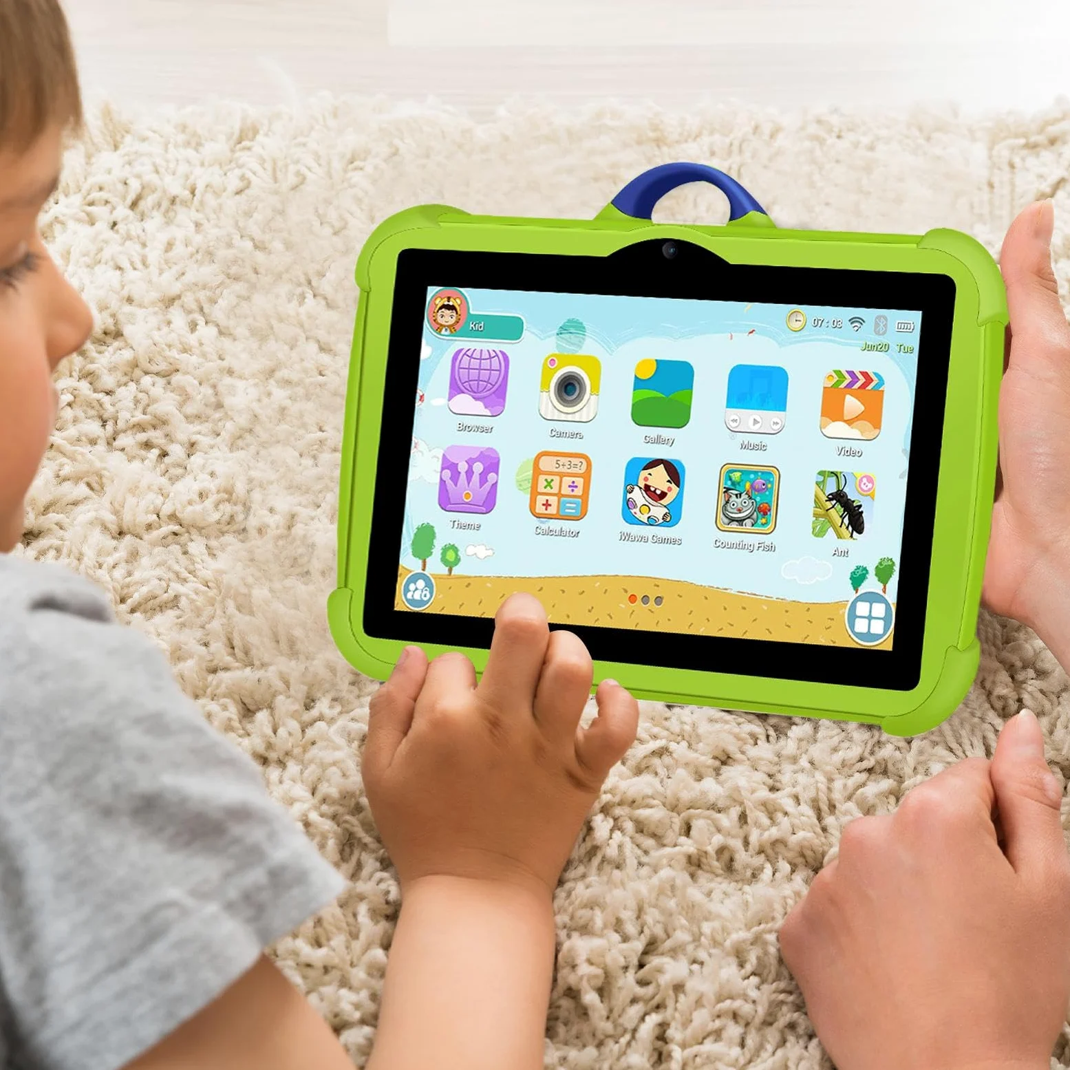 Generico Tablet Per Bambini Da 7 Pollici - Tablet Android7.1, +64 GB Romtablet PC | Protezione Agli Occhi A Prova Di Goccia Multiuso E All' A Prova Di, Grande Batteria Con Doppio Contro