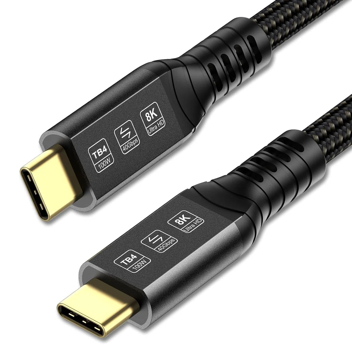 Cavo Thunderbolt 4 40Gbps 1m Supporta 8K@60Hz/4K@120Hz Video Compatibile con Thunderbolt 3/USB4 per iPhone 15 Pro Max, MacBook, Mac Studio Display