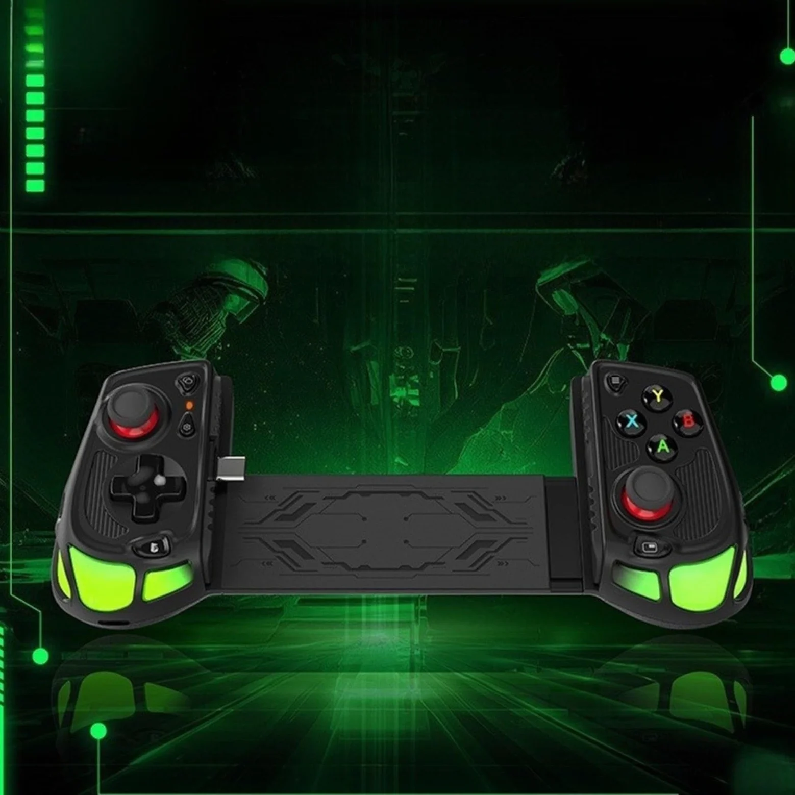 Controller di gioco mobile con joystick Dual Hall per Android e iOS, design ergonomico in ABS, controllo preciso per Battle Royale, compatto, 21 x 9 x 9 cm, nero