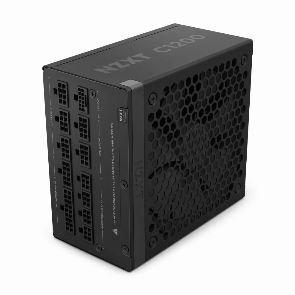 NZXT C1200 Gold ATX 3.1 - Alimentatore per PC da gaming completamente modulare a rumorosità ridotta - 1200 watt - 80 PLUS Gold - Connettore 12V-2x6 - Condensatori 100% giapponesi - Nero
