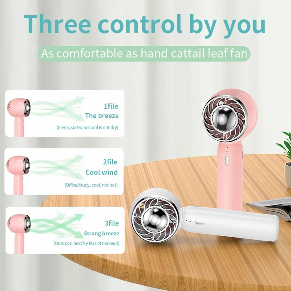 Mini ventilatore portatile USB ricaricabile, ventilatore portatile con tre velocità regolabili, ventilatore da esterno,Ventilatore portatile