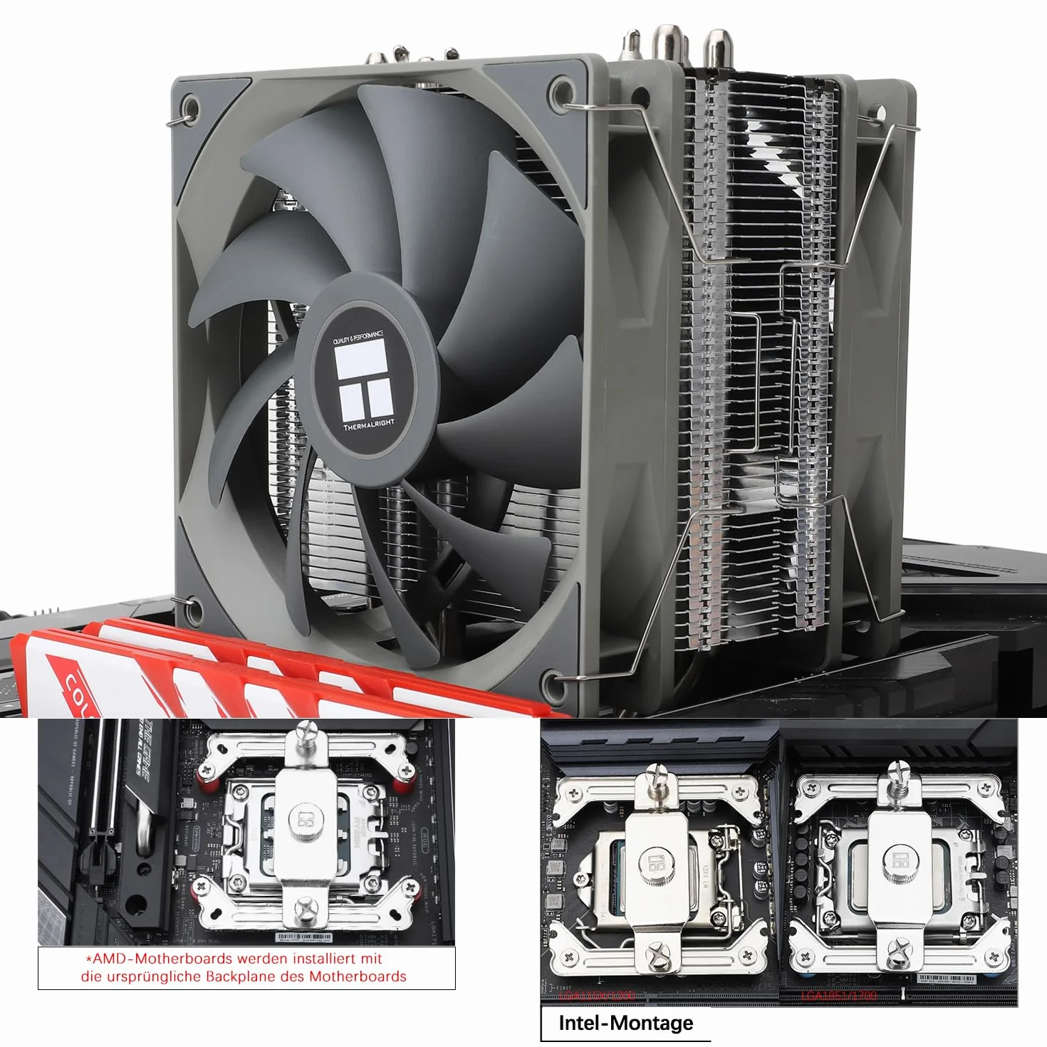 TR-Thermalright Assassin Spirit 120 V2 Plus Dissipatore per CPU-4 Heat Pipe, Doppie ventole silenziose da 120mm-1500RPM, per AM4/AM5, Intel LGA1851/1700/115x/1200, Raffreddamento per PC