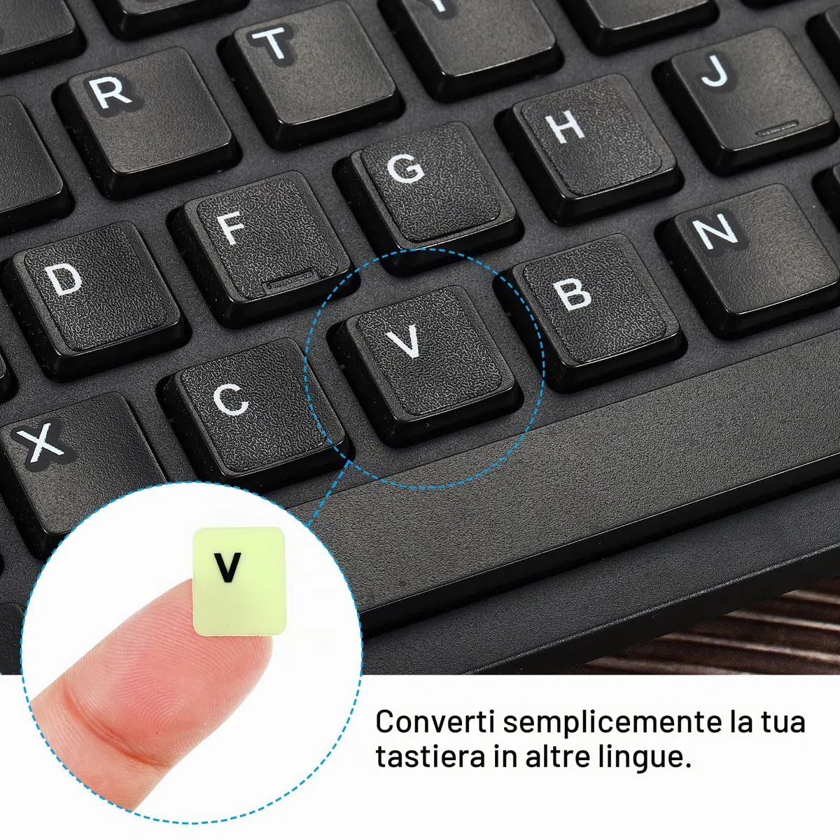 PATIKIL Italiana Tastiera Adesivi Brilla al Buio 2pz Luminose Universale Tastiera Cover Ricambio per Notebook Scrivania Computer, Nero Caratteri