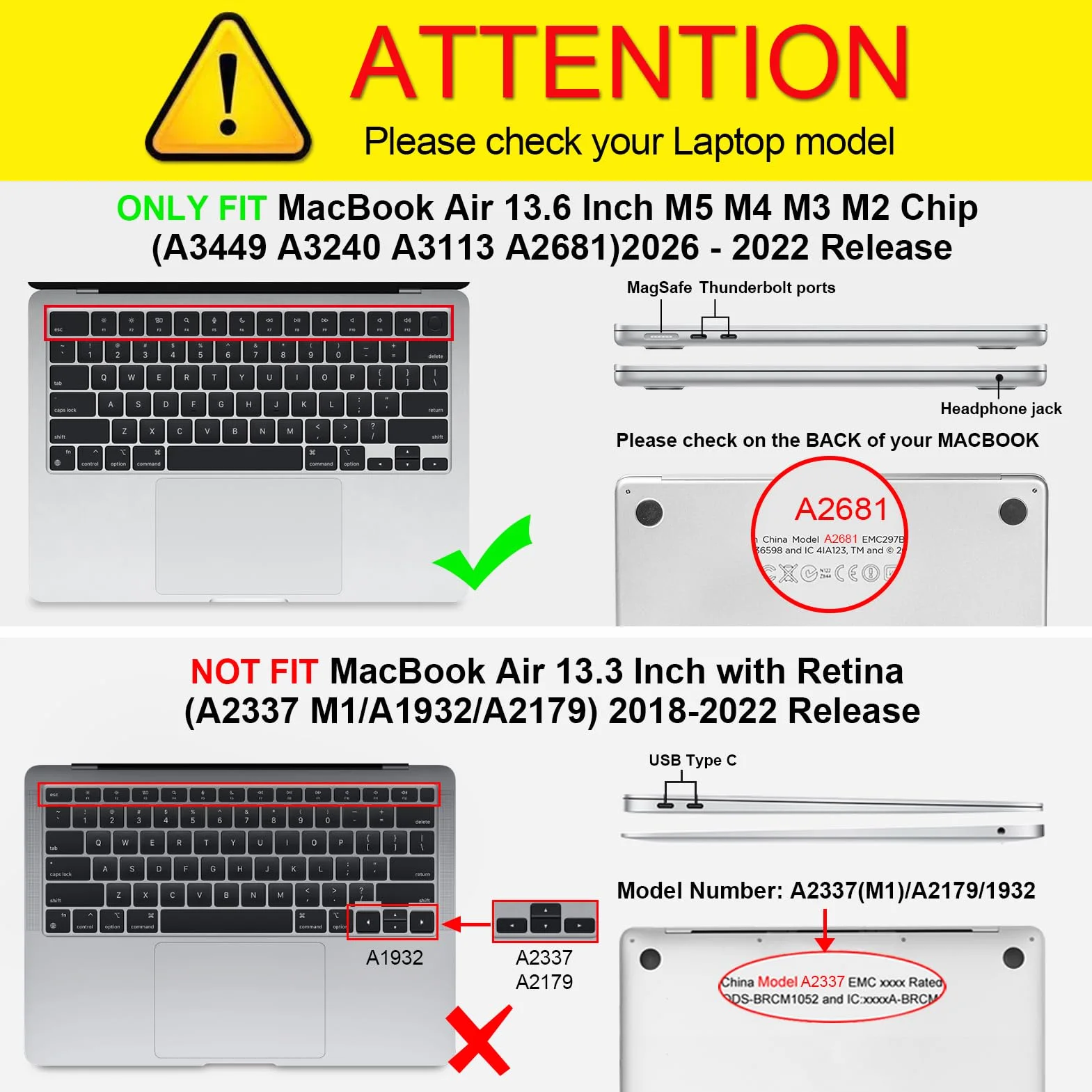 FINTIE Custodia Compatibile con MacBook Air 13.6 Pollici M5/M4/M3/M2 (2026/2025/2024/2022, A3449/A3240/A3113/A2681), Antiurto Robusto Case con Bordo in TPU, Glittering Nero