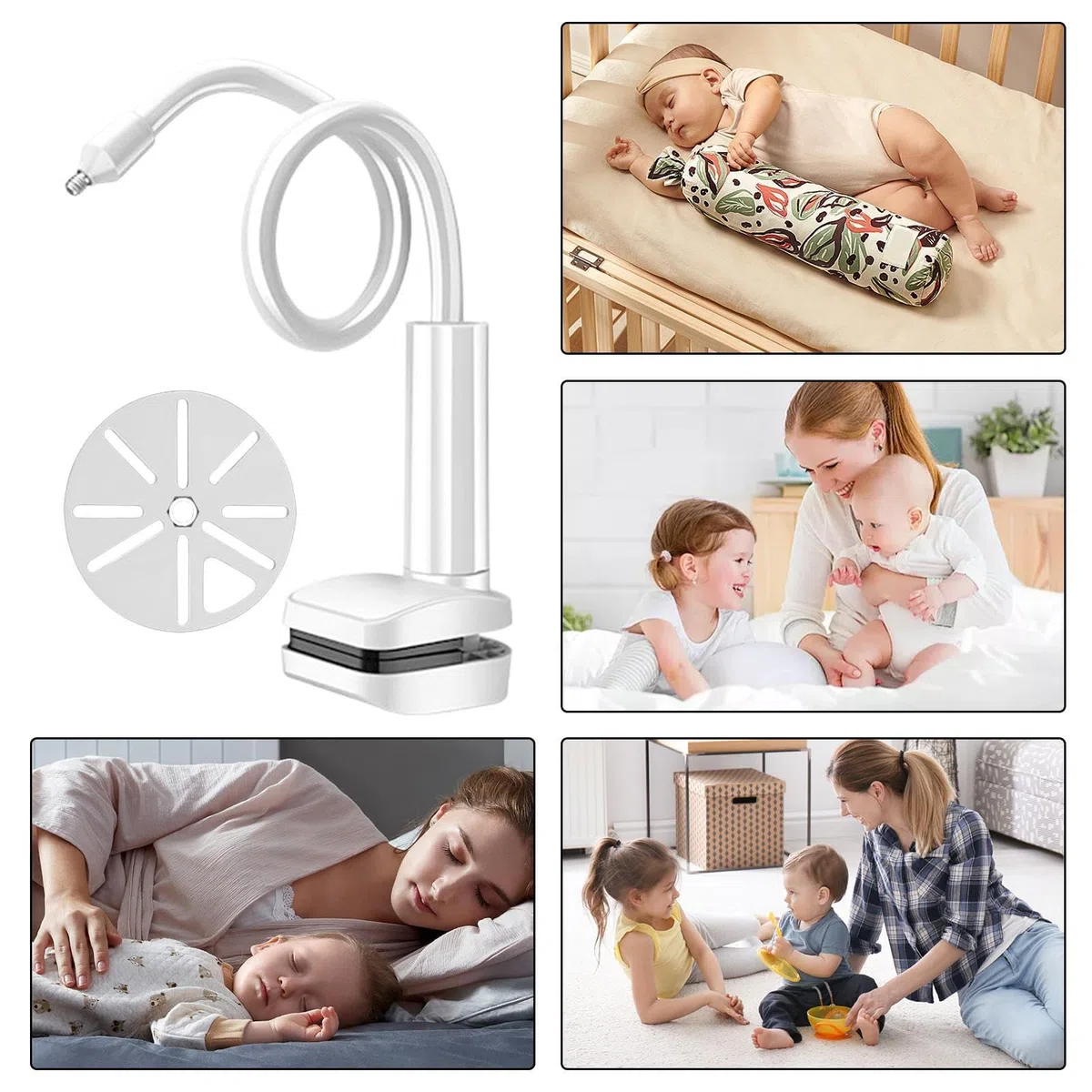 Generico Supporto Baby Monitor per Lettino - Attacco Per Lettino E Monitor Baby - Morsetto Regolabile Con Braccio Allungabile Per Cucina Lettino Mobili Mensola Casa Camera Dei Bambini