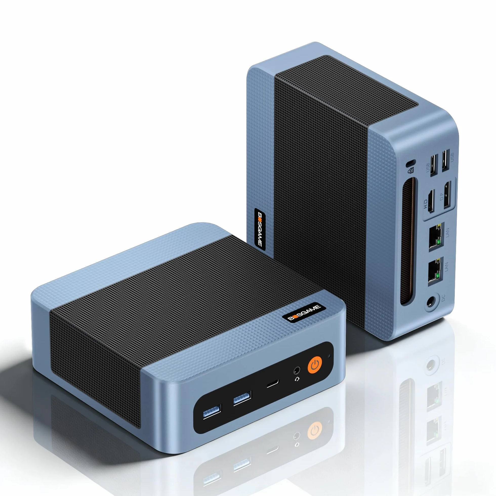 BOSGAME E5 Mini PC per casa e ufficio, Ryzen 5300U (supera 4300U, fino a 3,8 GHz), 16 GB RAM DDR4, SSD NVMe da 1 TB, mini desktop PC, triplo display 4K, doppia LAN 2,5G, WiFi 5, BT5.0, mini computer