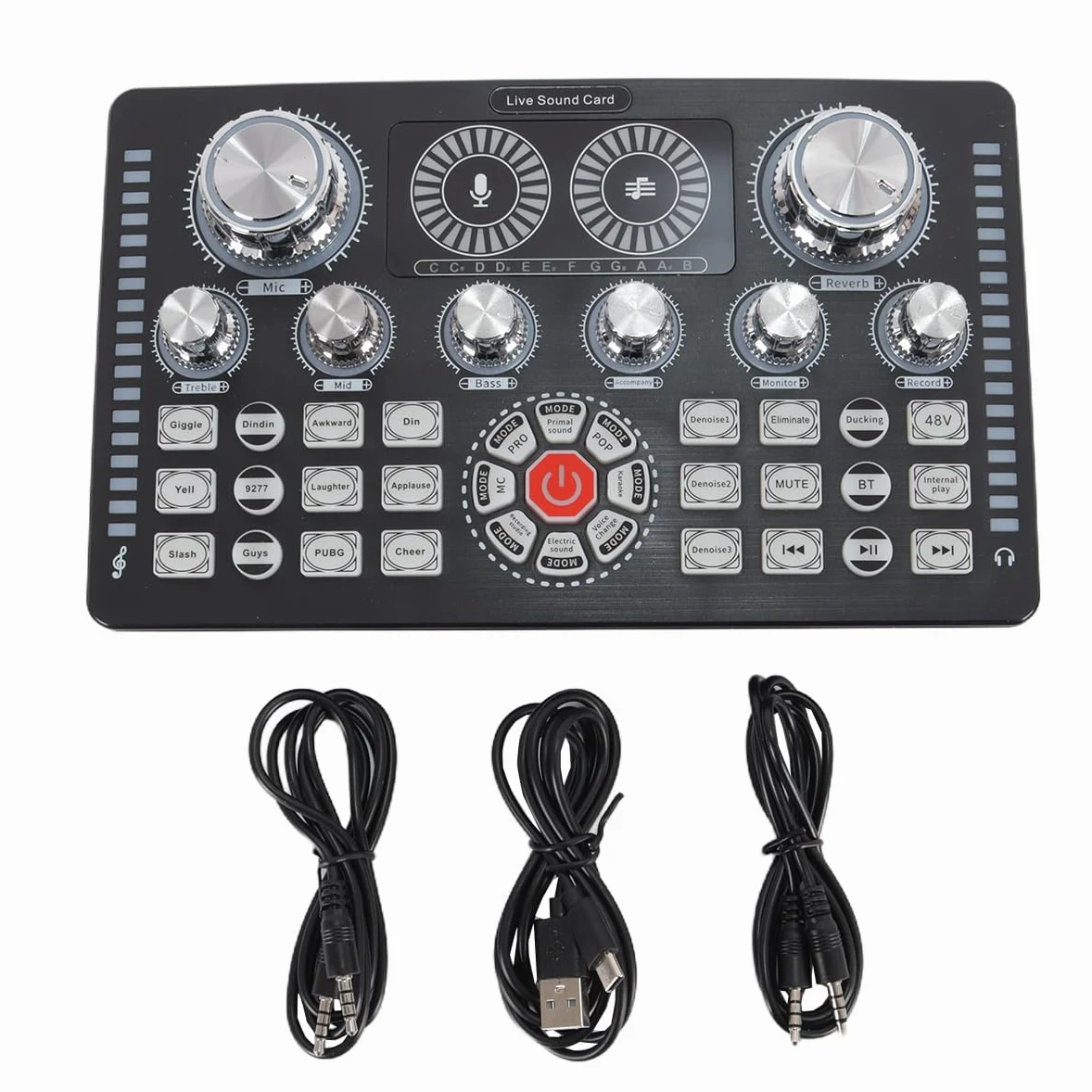 Alide Scheda audio Q7 Live, alimentazione Phantom a 48 V, riduzione del rumore di terza marcia per streaming live, podcast, voice over, canto, PC, smartphone