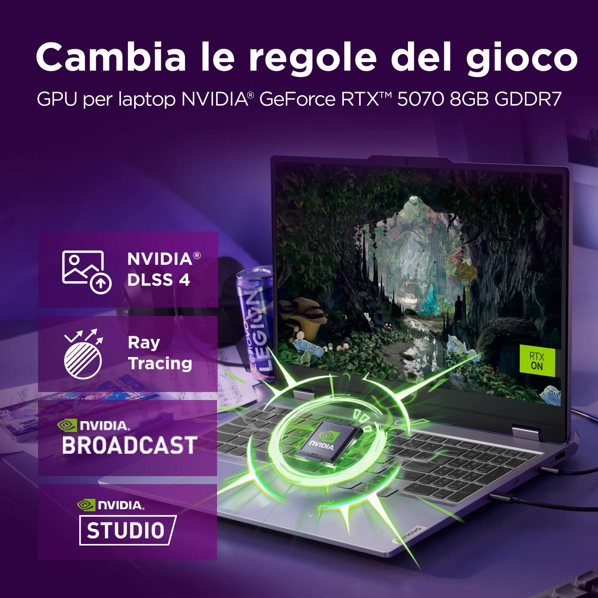 Lenovo LOQ 15" 144Hz Notebook Gaming, NVIDIA GeForce RTX 5070 8GB GDDR7, Intel Core i7-13650HX, RAM 32GB DDR5, 1TB SSD M.2 2242 PCIe 4.0, FHD, Windows 11, Tastiera retroilluminata