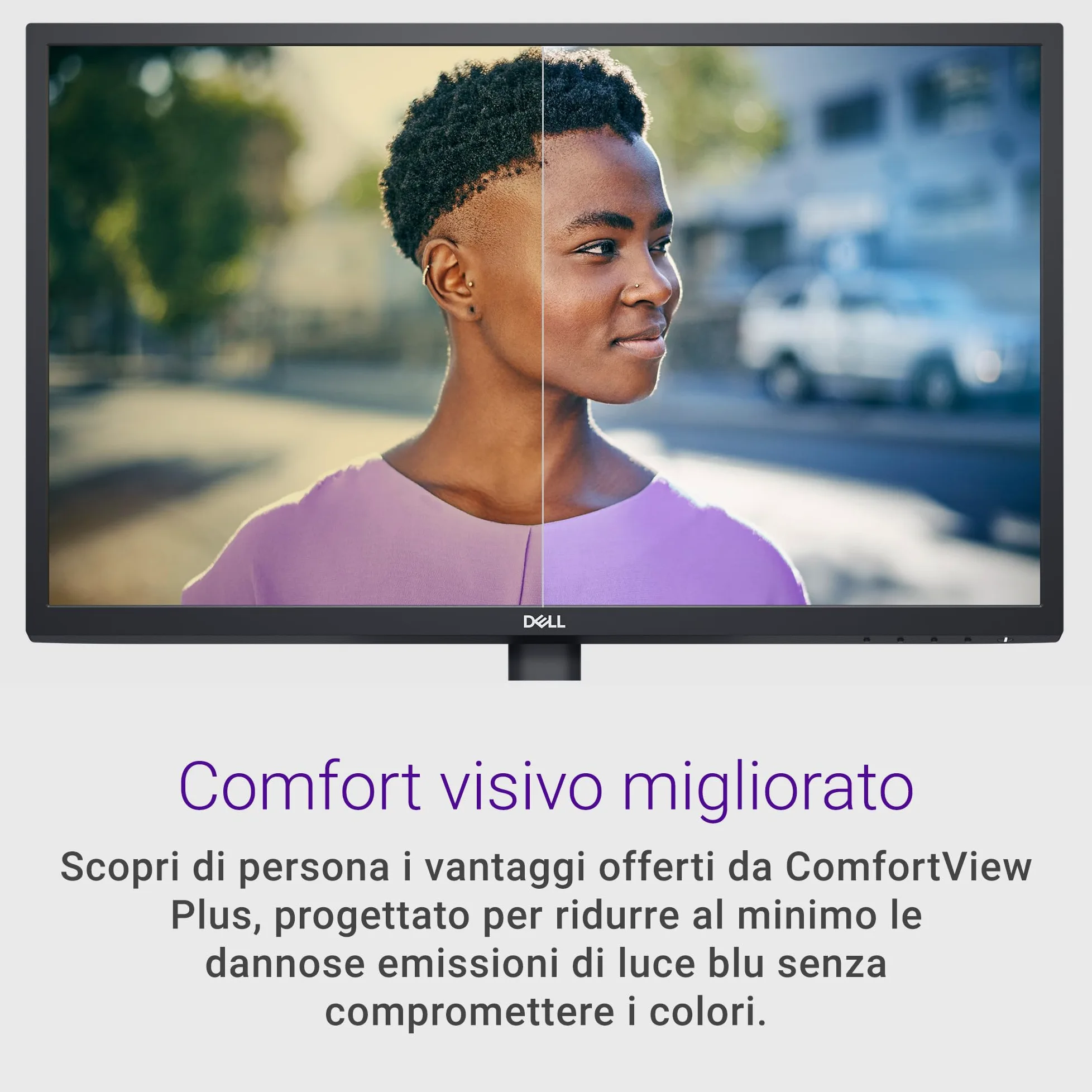 Dell E2425H 24" Full HD (1920x1080) Monitor, 75Hz, VA, 5ms, VESA (100x100mm), DisplayPort, VGA, 3 Anni di Garanzia, Nero