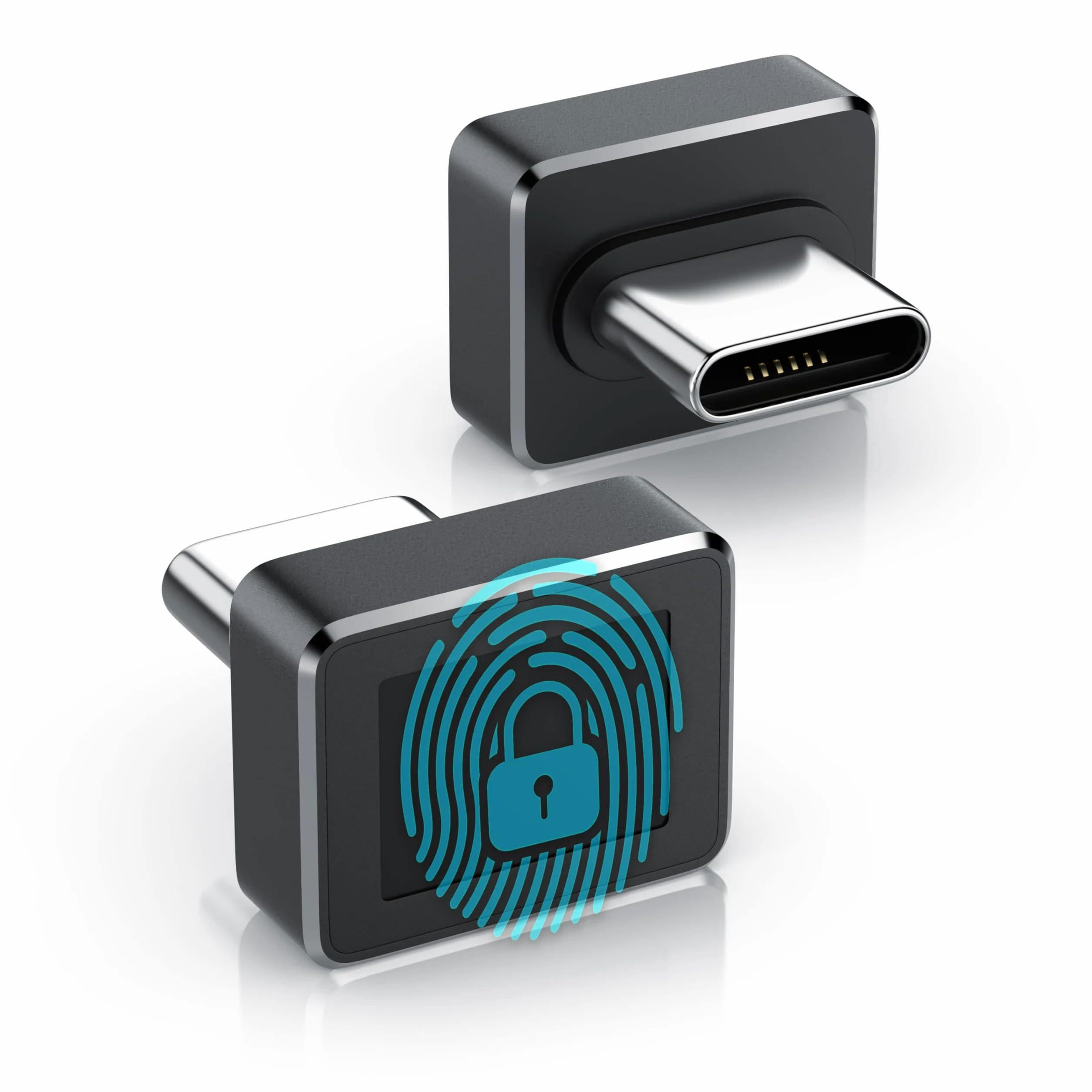 CSL - Chiavetta USB-C con Lettore di Impronte Digitali, Lettore di Impronte digitali USB per Windows10/11, Supporta Fino a 10 ID, Plug & Play, Riconoscimento a 360°, Accesso Biometrico per Laptop