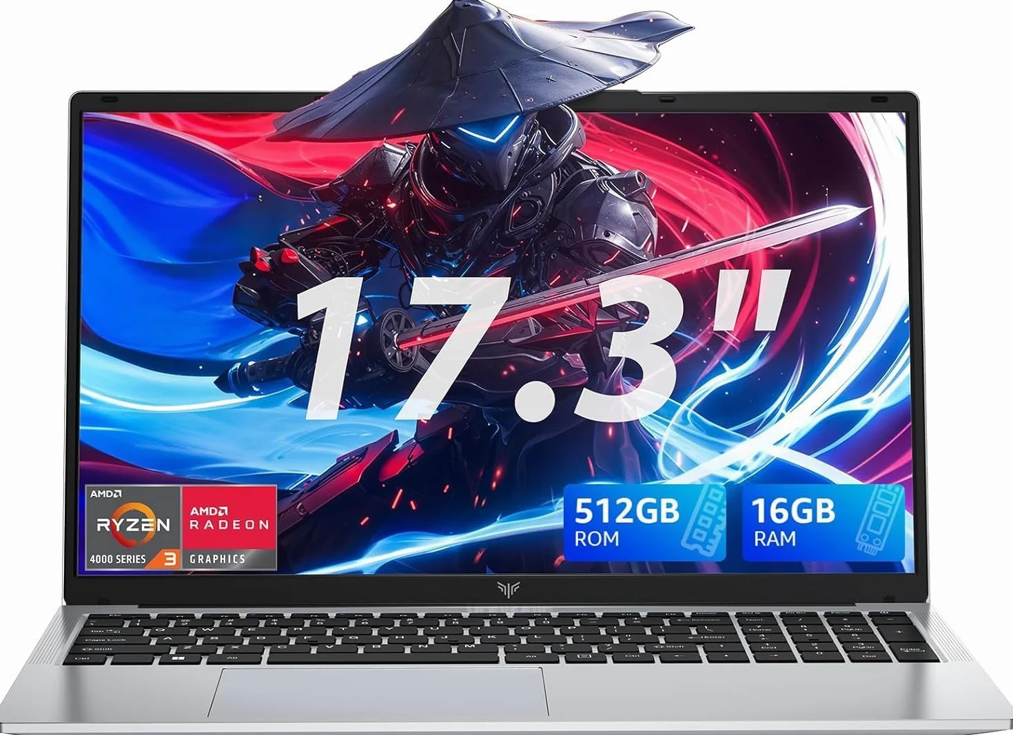 ACEMAGIC Notebook 17.3 Pollici Con 4 nuclei Processore 4300U,Fino a 3,7GHz,5500Mah,Pc Portatile 16 GB RAM DDR4 512 GB SSD,Grafica Radeon™,Wi-Fi 5,BT5.0,3*USB 3.2,HDMI,Privacy Cam,Argento