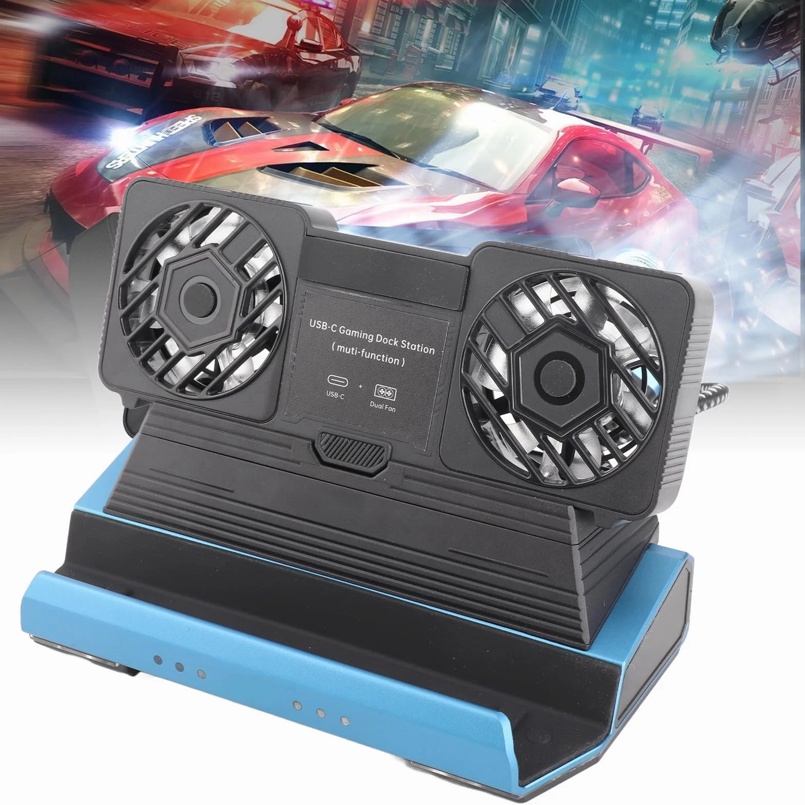 9 in 1 Stazione Docking per il Mazzo Steam, Rog Ally X, Legion Go, Claw, Dock Console da Gioco con Ventola di Raffreddamento a Doppio Raffreddamento, 4 Porte USB, Ricarica PD