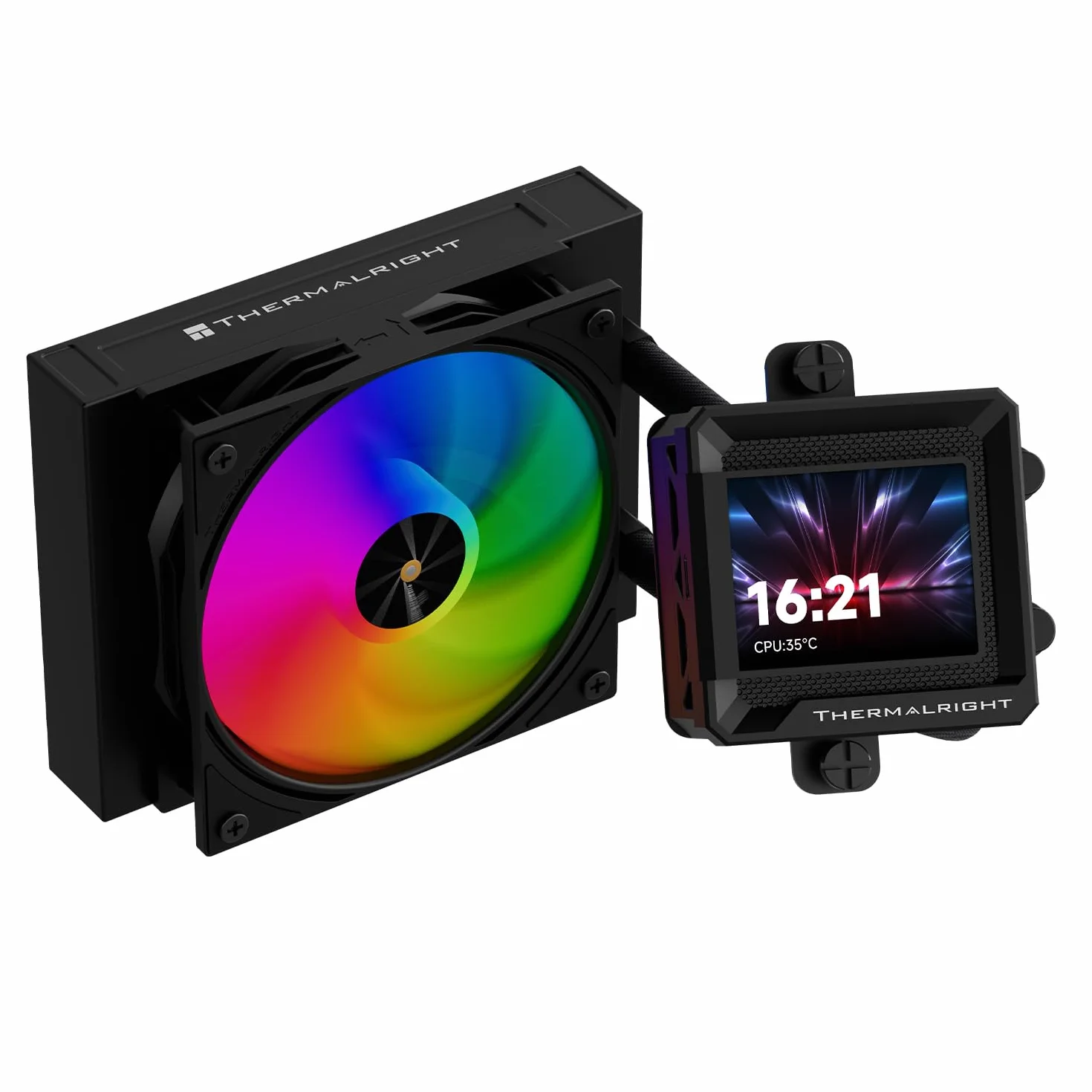 TR-Thermalright FW120 SE ARGB - Raffreddatore per CPU liquido, display LCD IPS da 2 pollici, risoluzione 320 x 240 (magnetica), design dello schermo fai da te, 120 mm, per AM4/AM5, Intel LGA1851/1700