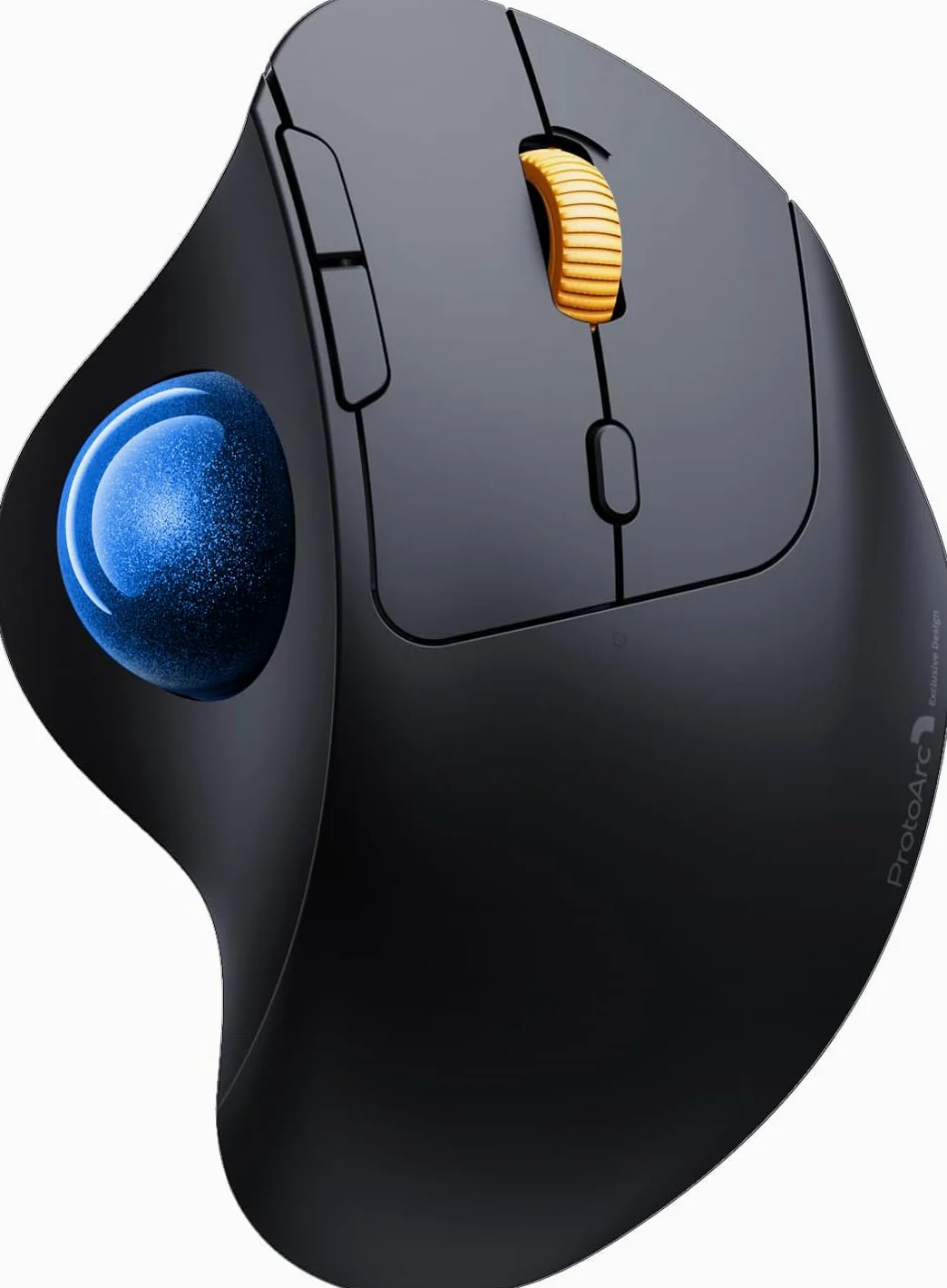 ProtoArc Mouse wireless Bluetooth Trackball wireless EM04 2.4GHz ricaricabile mouse ergonomico 5DPI regolabile controllo pollice multi-dispositivo, per PC, iPad, Mac, Windows blu
