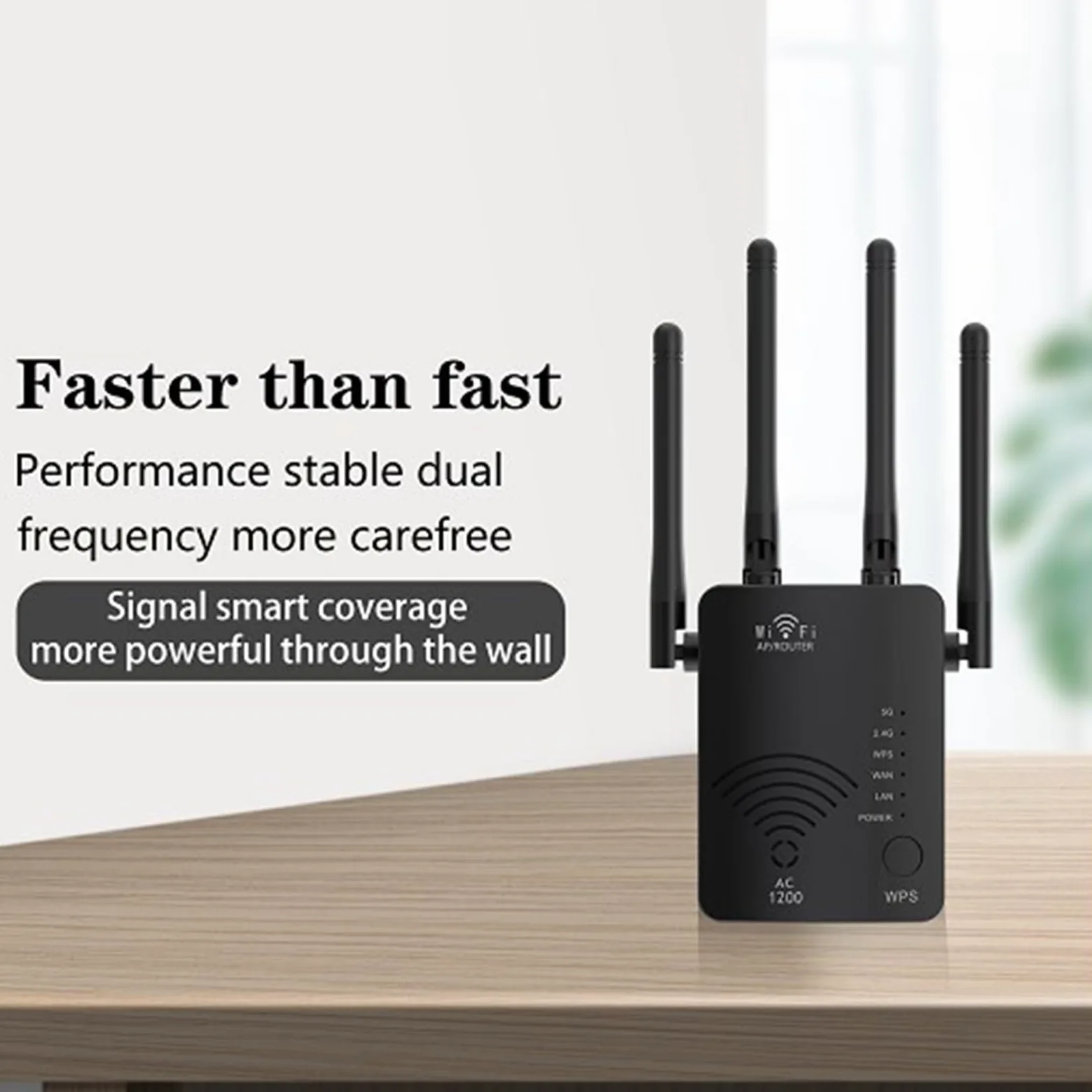 Router Wireless 5G Dual Band 1200M - Velocità 300 Mbps 4 Modalità Operative e 4 Antenne ad Alto Guadagno - Supporta Protocolli di Sicurezza WEP WPA WPA2 - Spina EU 100-240V