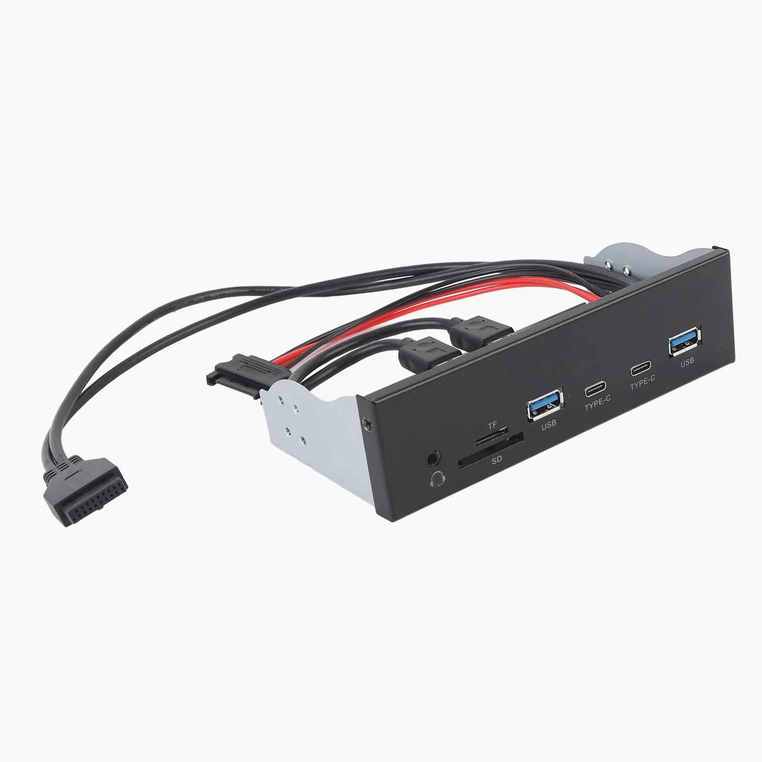 Hub USB C Interno da 19 Pin, 6 Porte USB 3.2 Gen 2x2 Pannello Frontale con 2 A e C, Lettore di Schede di Memoria e Jack, Trasferimento Dati A 5 Gbps, per Case di Computer PC Alloggiamento