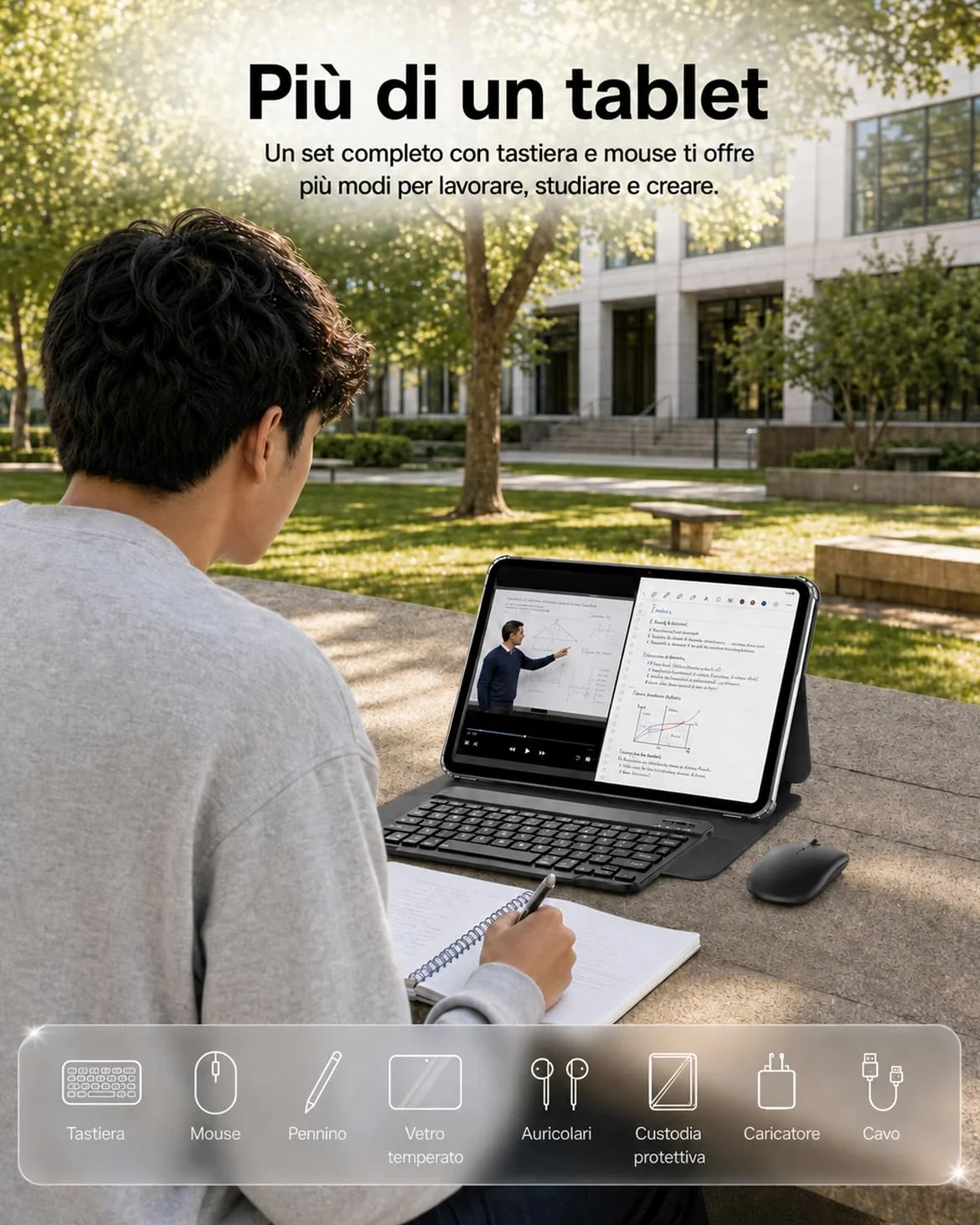 TABWEE Tablet 13,4 Pollici con Tastiera, Android 16, 24GB+256GB | Dallo studio allo smart working senza pause: 120Hz, mouse, penna e batteria da 10000mAh seguono ogni idea e progetto.