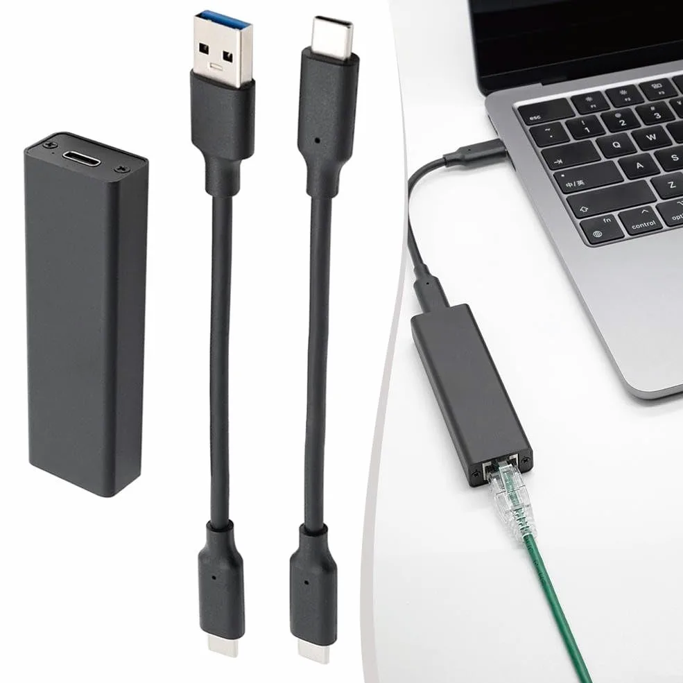 Adattatore da USB 3.2 a 5GbE, per chip Realtek RTL8157, scheda di rete ad alta velocità da 5 Gbps, nylon per cavo diviso intrecciato, compatibile con 11, per Mac, per