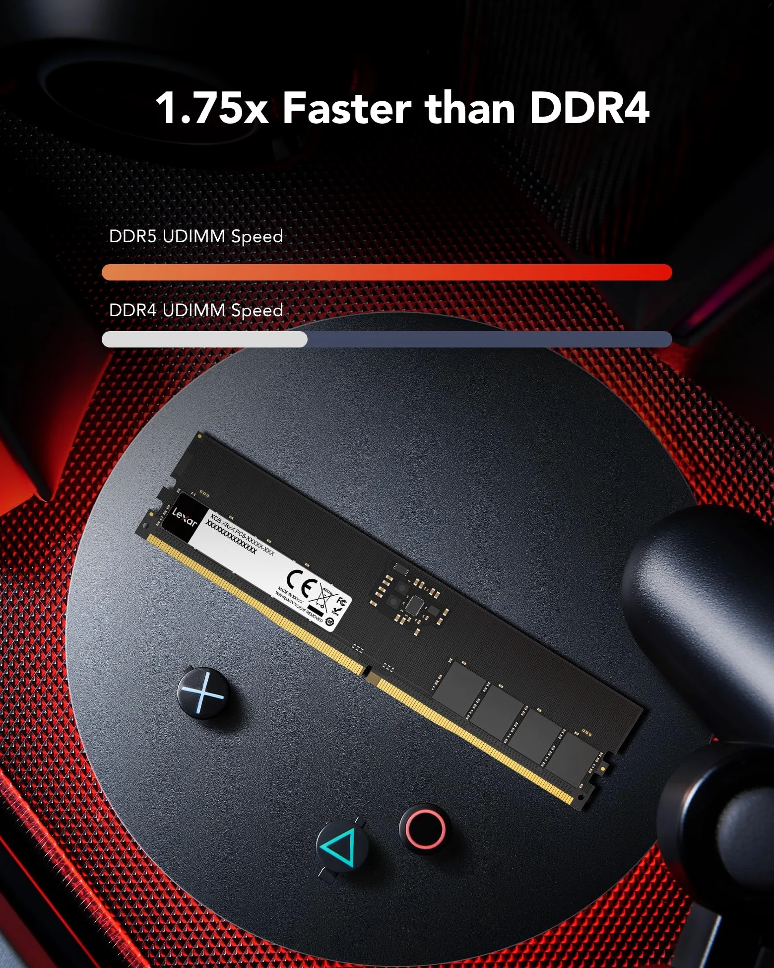 Lexar UDIMM 16GB DDR5 RAM 5600MHz CL46, RAM per computer a 288 pin, DRAM U-DIMM ad alte prestazioni per PC/computer, AI, 1.1V, CL46-45-45-90