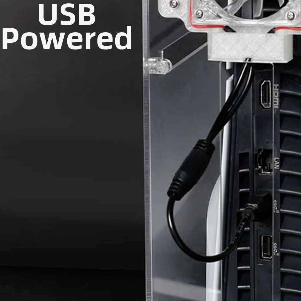 Copertura trasparente di raffreddamento e polvere per PS5 per console Slim, guscio di dissipazione del calore su misura con design in acrilico per proteggere da detriti e migliorare il flusso d'aria