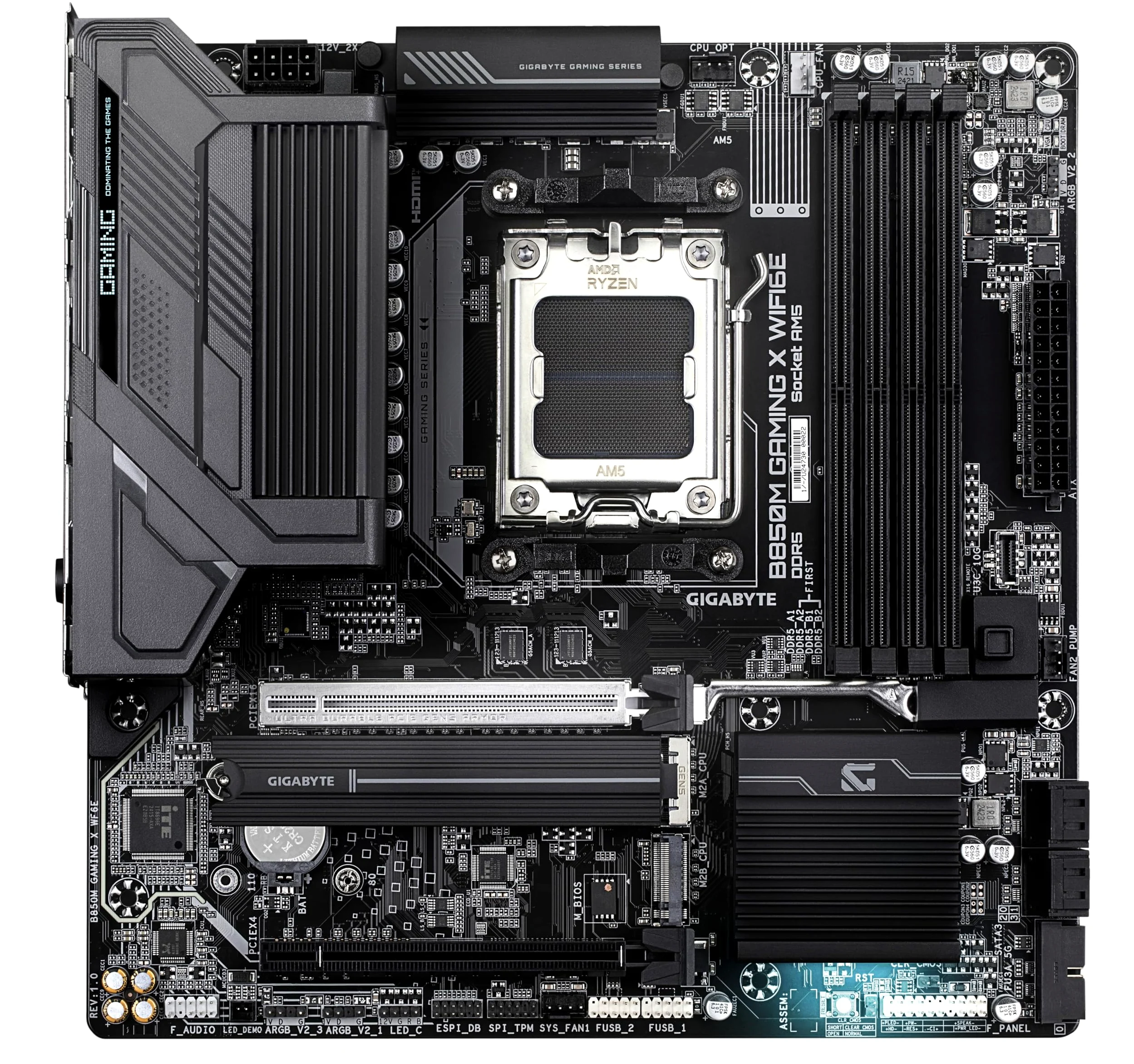 GIGABYTE B850M GAMING X WIFI6E Scheda Madre - Processori AMD Ryzen Serie 9000, VRM Digitale 10+2+2 fasi, fino a 8200MHz DDR5 (OC), 1xPCIe 5.0 + 1xPCIe 4.0 M.2, LAN 2.5, WIFI 6E, USB 3.2 Gen 2.