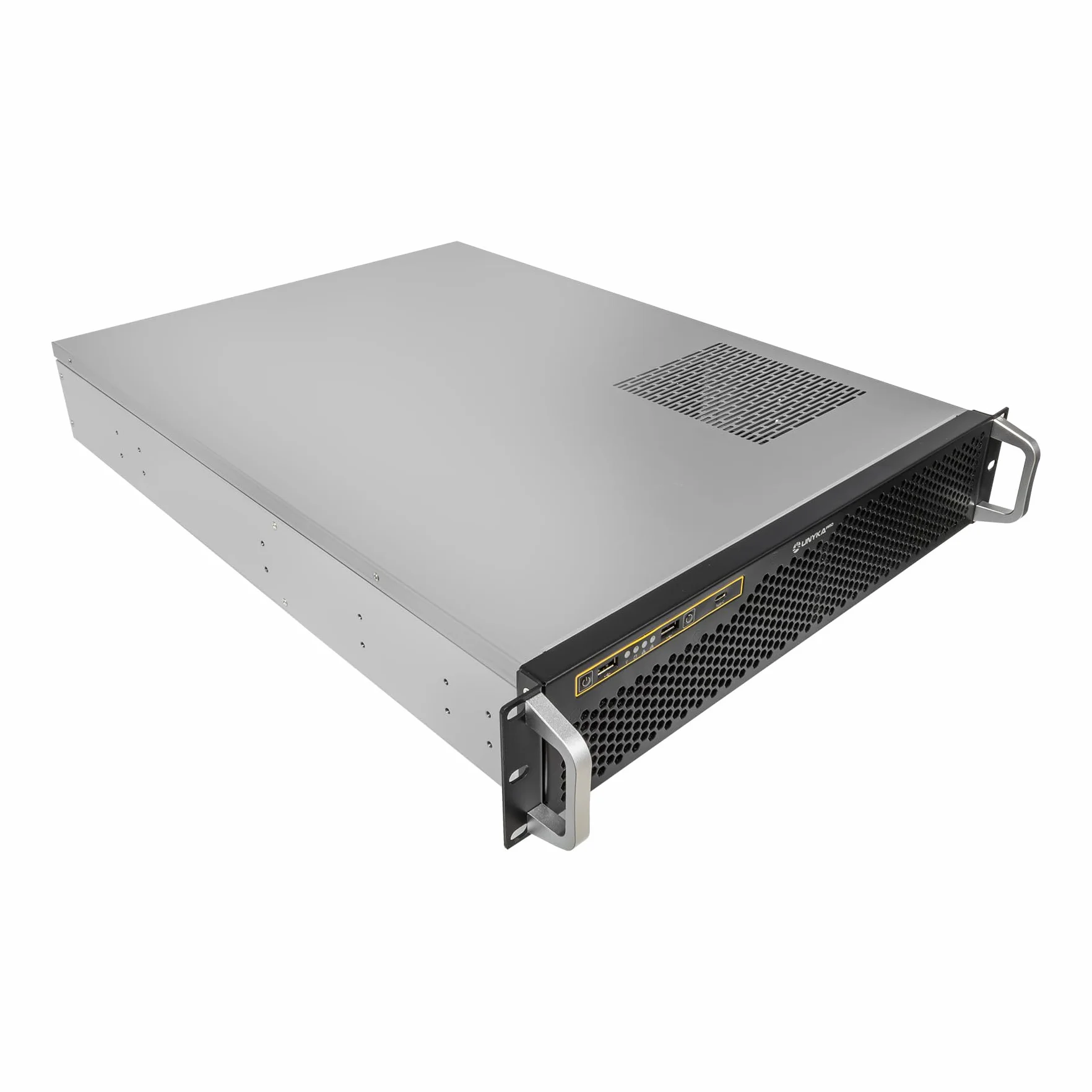 Scatola Rack 19" 2U 600mm ATX Unykach UK2130 - Chassis Server Professionale, 6 alloggiamenti (4 x 3,5 + 2 x 2,5), USB-C 3.2, 5 ventole PWM incluse, compatibile GPU High Range