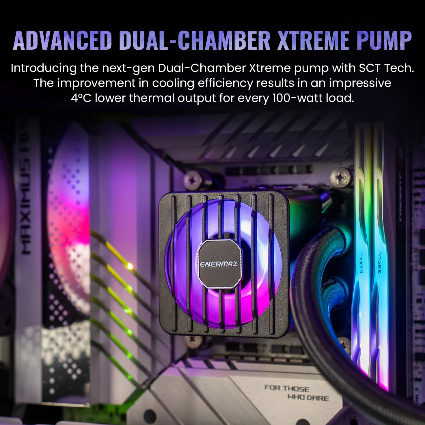 ENERMAX LIQMAXFLO 360 mm CPU AIO Liquid Cooler (LGA 1700, 1200, AM5, AM4) – Xtreme Dual Chamber Pumpe– ARGB VRM – 400W + TDP (3 X 120 PWM ARGB Silent Flow Fan); ELC-LMF360T-ARGB, nero