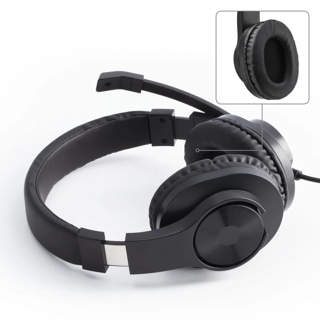 Hama Cuffie per PC Over Ear con microfono (cuffie con regolazione del volume e braccio microfono regolabile, per videoconferenze, home office, call center, eLearning, 2 connettori jack da 3,5 mm) nero
