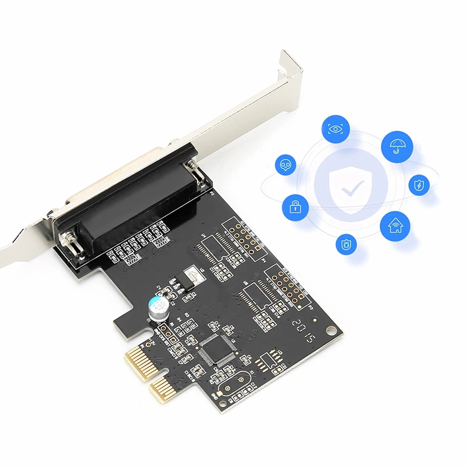 Scheda Adattatore parallela PCI Express a 1 Porta -Supporta SPP/PS2/EPP/ECP - 2X DB25 Ieee 1284 Scheda parallela PCIe Stampa Porta LPT Adattatore Scheda Stampante LPT PCI-E