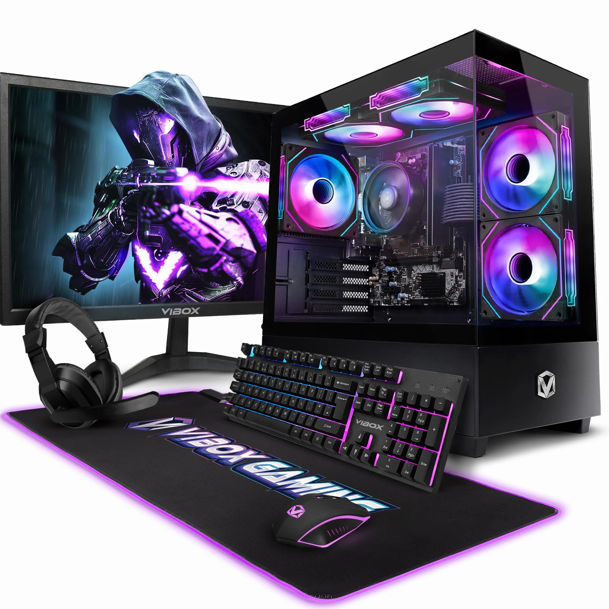 Vibox VI-72 PC Gaming Completo • Schermo da 22 pollici • AMD Ryzen 3 3200G 4 cores • Radeon Vega 8 • 16GB RAM • 480GB SSD • Windows 11 • WiFi 6 + Bluetooth 5.4