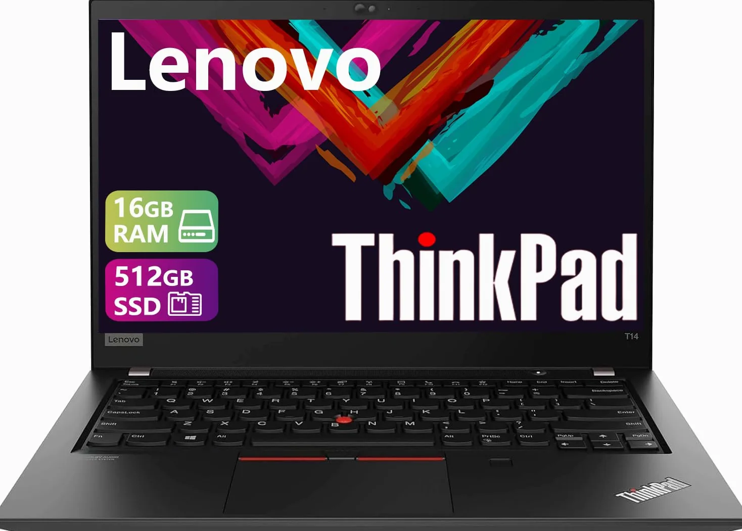 Lenovo Thinkpad T14 Gen 1 Notebook Professionale 14" Full HD Intel Core i5-10310U, 16GB DDR4 RAM, 512GB SSD, Tastiera US, Windows 11 Pro (Rifatti)