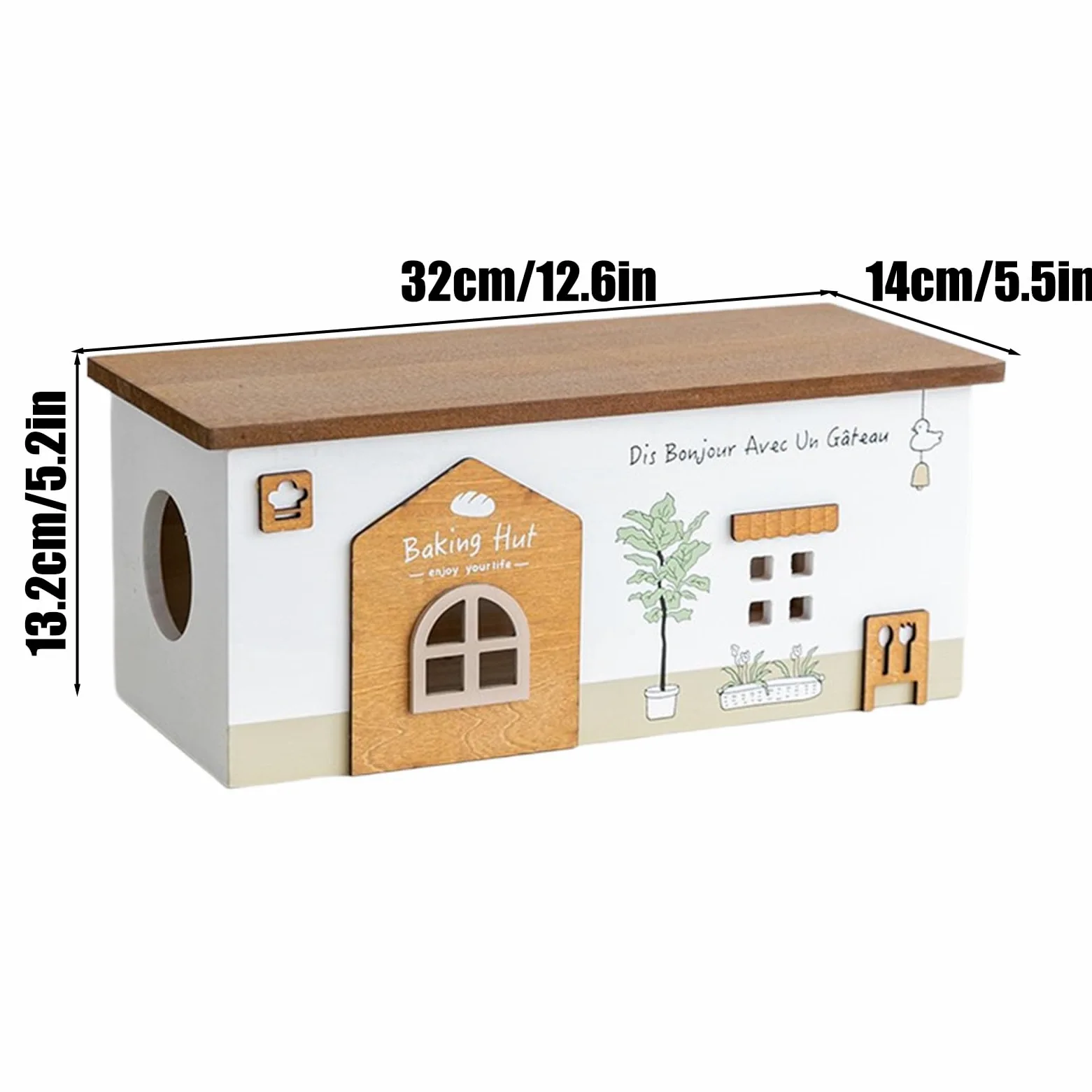 Organizzatore Cavi Cestini Design a Cabina Realizzati in Legno | Custodia Cavi Multiuso Per Scrivania Elettronica Telefono TV Viaggio Esterno