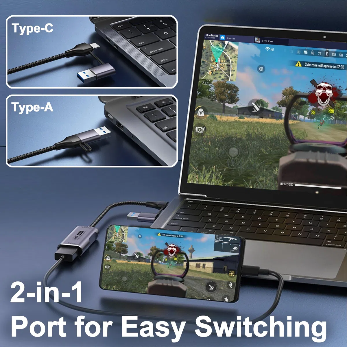 Scheda di Acquisizione Video HDMI a USB 3.0 Tipo A e Tipo C, Ingresso 4K, Acquisizione 1080P 60 FPS, Bassa Latenza, Compatibile con Switch, PS5, Xbox, PC e OBS