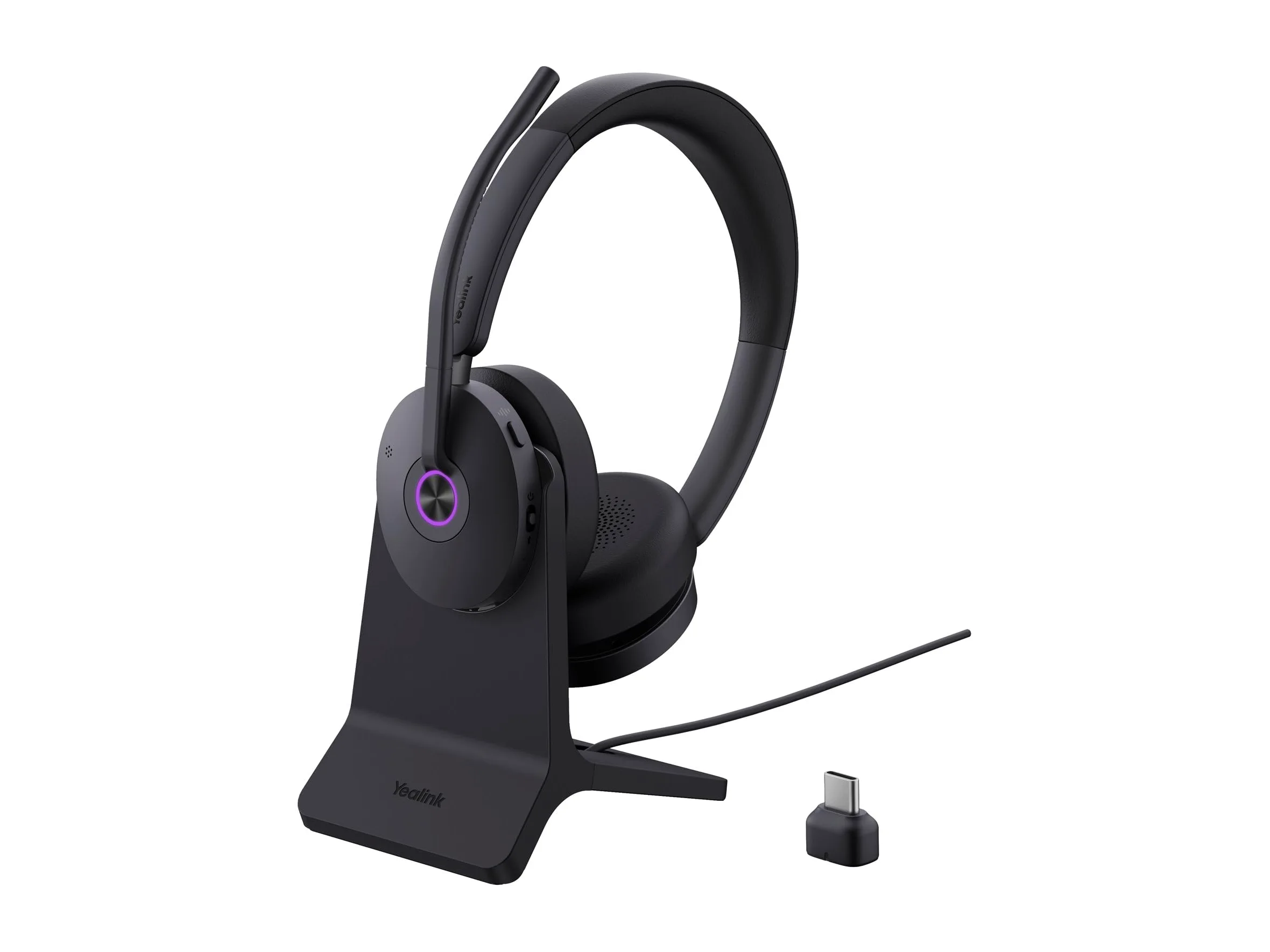 Yealink BH 74 UC - Cuffie con supporto di ricarica, Bluetooth, Hybrid ANC, 32 ore di conversazione, USB-C/A