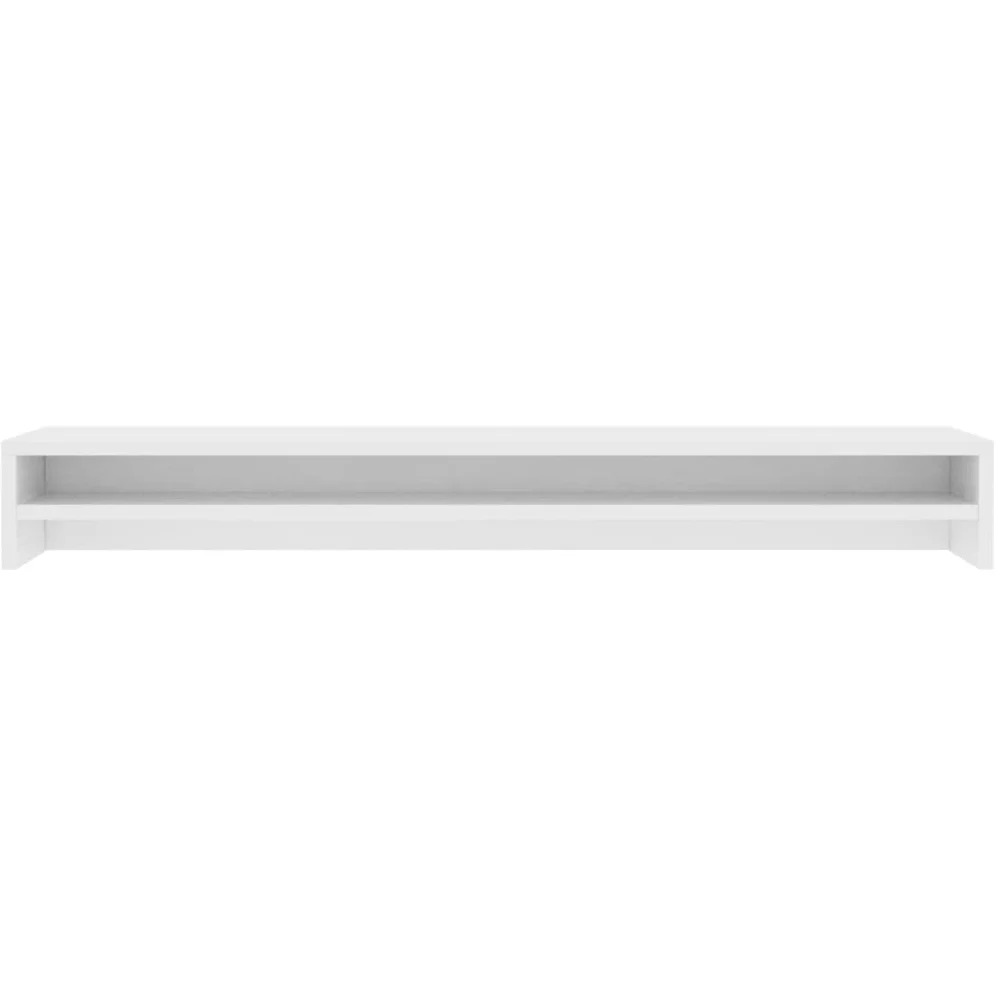 Chusui Supporto per Monitor,Supporto per Monitor da Scrivania,Supporto per Monitor PC,Supporto per Monitor Bianco 100x24x13 cm in Legno Multistrato