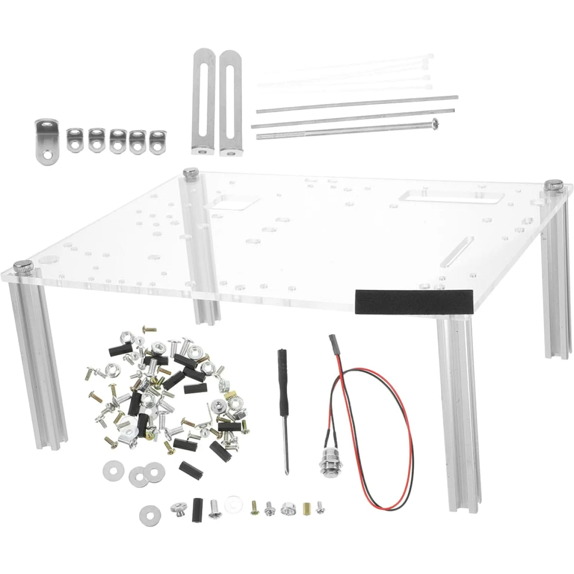 Zerodeko Supporto Design Compatto Resistente alla Ruggine Open Frame in Lega di Alluminio e Acrilico per Computer per Test Componenti e Assemblaggi PC Matx