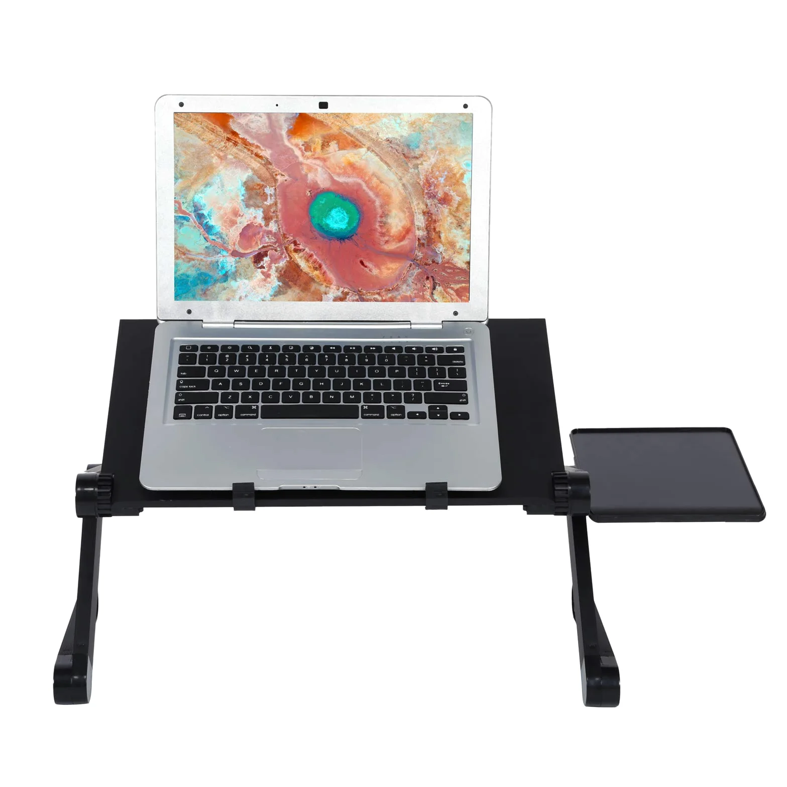 Domary Supporto per Laptop Pieghevole con Ripiano per Mouse Regolabile Uso in Ufficio Domestico - Lega di Alluminio Resistente 42x26 Cm
