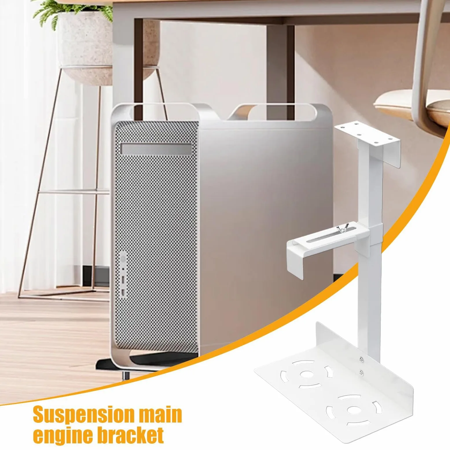 Supporto per CPU sotto la scrivania, supporto da parete per computer e | sotto il bancone, resistente supporto da parete per PC sotto la scrivania con altezza e larghezza flessibili | Supporto da