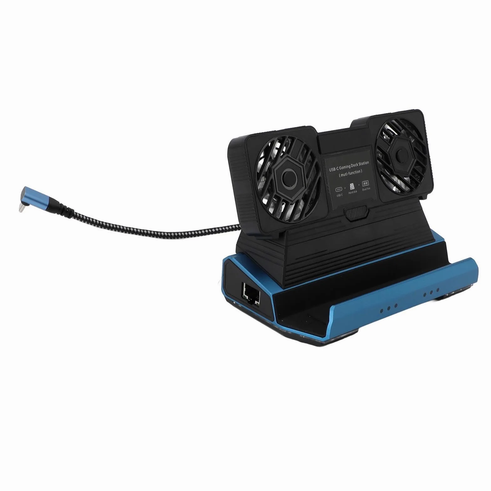 Docking Station USB C con Doppia Ventola di Raffreddamento Docking Station 4K 60Hz Hub USB C 10 in 1 con PD Gigabit Ethernet 3 0 da 100 W per Legion Go Claw ROG Ally OLED