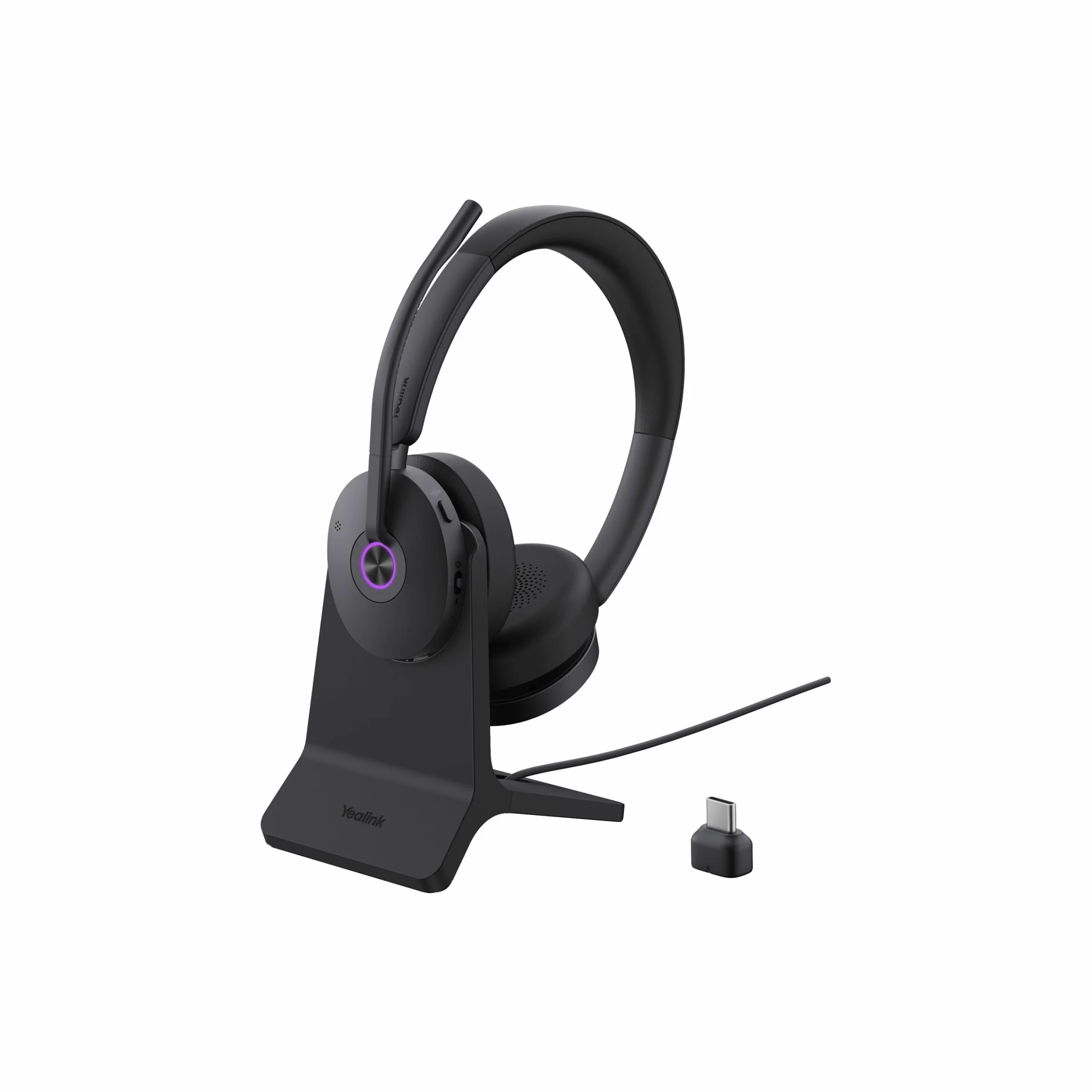 Yealink BH 74 UC - Cuffie con supporto di ricarica, Bluetooth, Hybrid ANC, 32 ore di conversazione, USB-C/A
