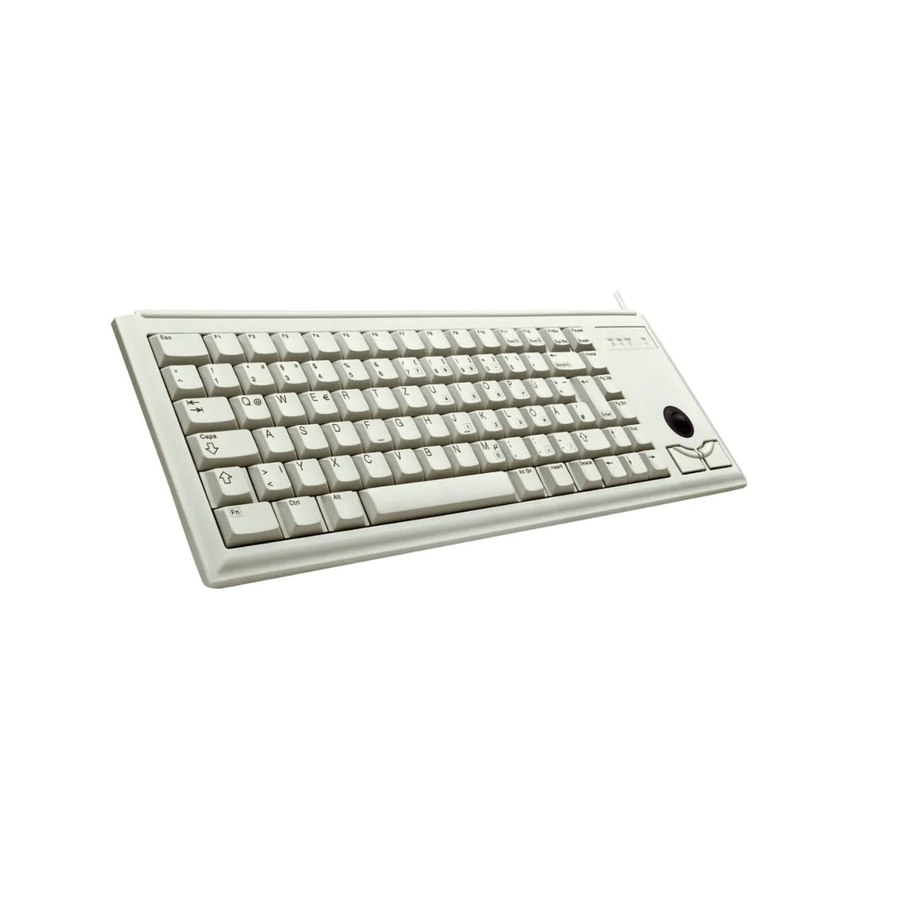 CHERRY G84-4400, Tastiera Compatta con Trackball, Layout per gli Stati Uniti (QWERTY), Cablate (Connessione PS/2), 2 Tasti Mouse, Switch Meccanici CHERRY ML, Grigio