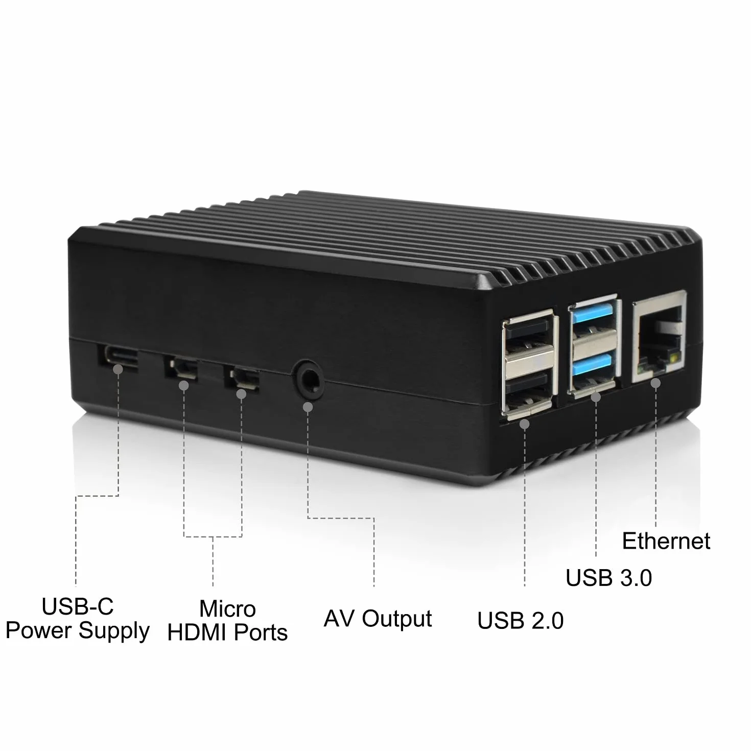 Miuzei Alloggiamento per Raspberry Pi 4 con custodia in alluminio raffreddamento passivo, per Raspberry Pi 4B, alloggiamento in alluminio compatibile con Raspberry Pi modello B 8 GB/4 GB/2 GB