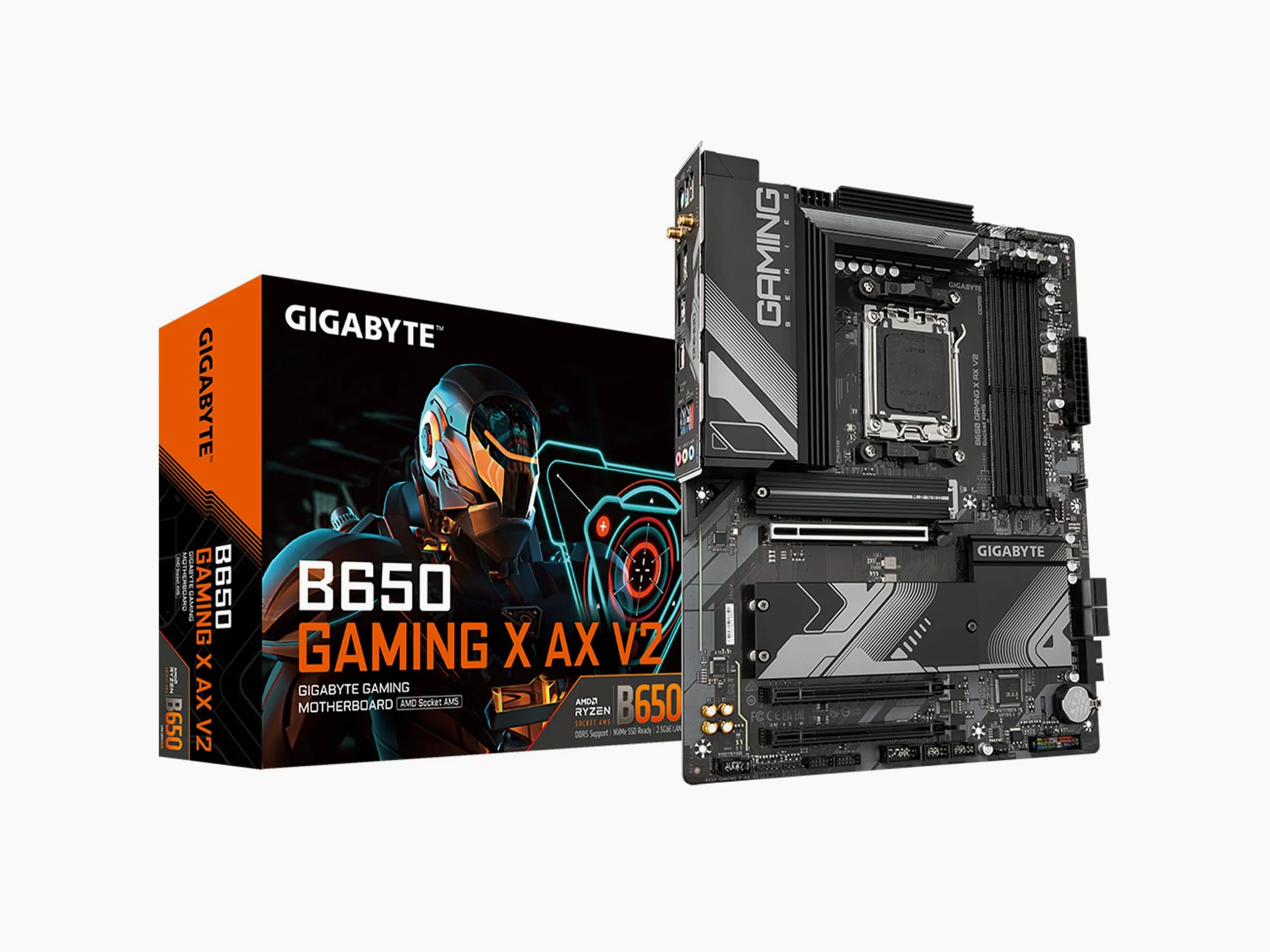 GIGABYTE B650 Gaming X AX V2 (rev. 1.0) AM5 LGA 1718 AMD B650 ATX DDR5, Triple M.2, PCIe 5.0, USB 3.2 Gen2x2 Type-C, AMD Wi-Fi 6E, Realtek 2.5GbE LAN