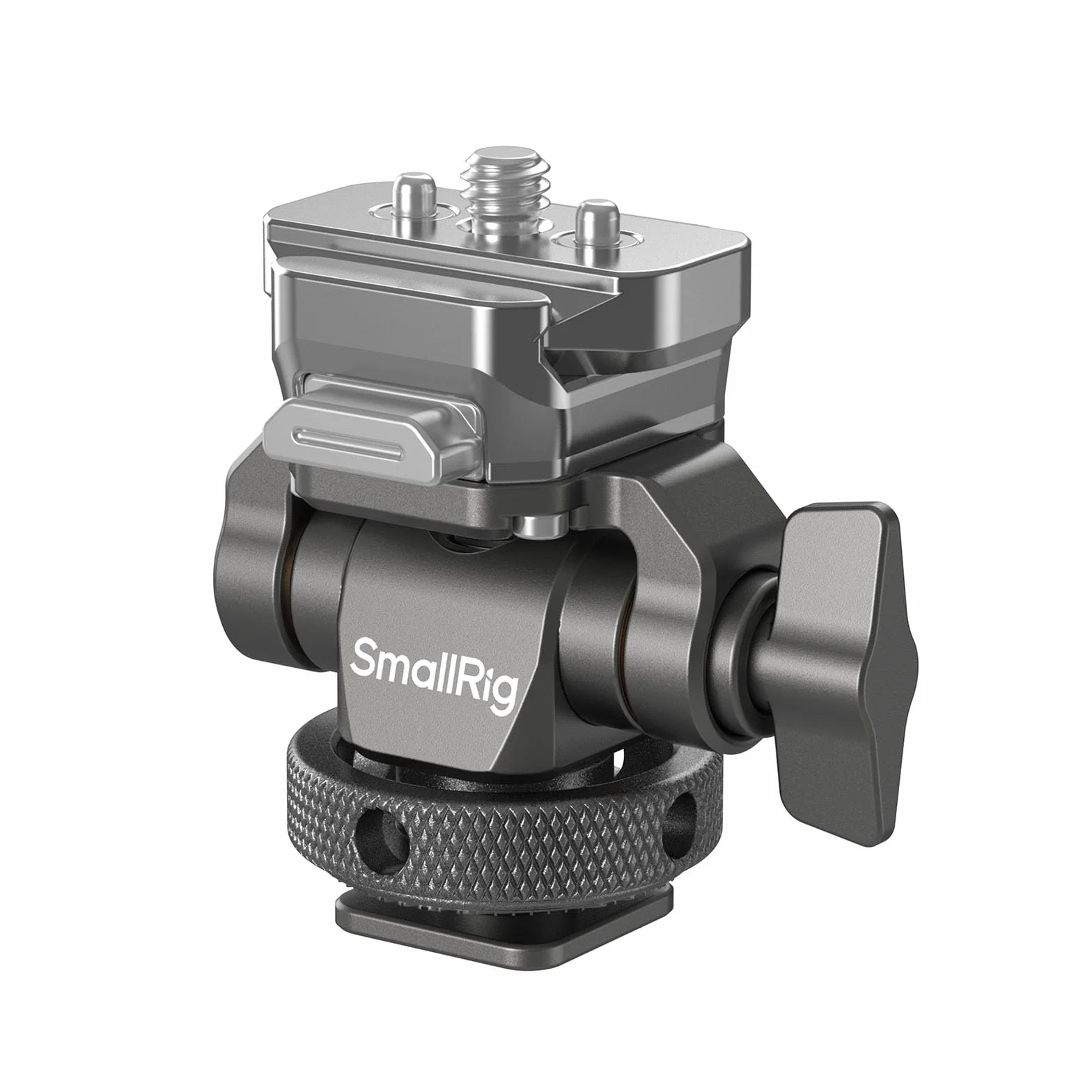 SMALLRIG HawkLock H21 Supporto per Monitor a Sgancio Rapido con Attacco Cold Shoe, Supporto per Monitor Girevole e Inclinabile Regolabile, Design Anti-torsione Doppio, per Monitor Ninja V/V+ – 4888