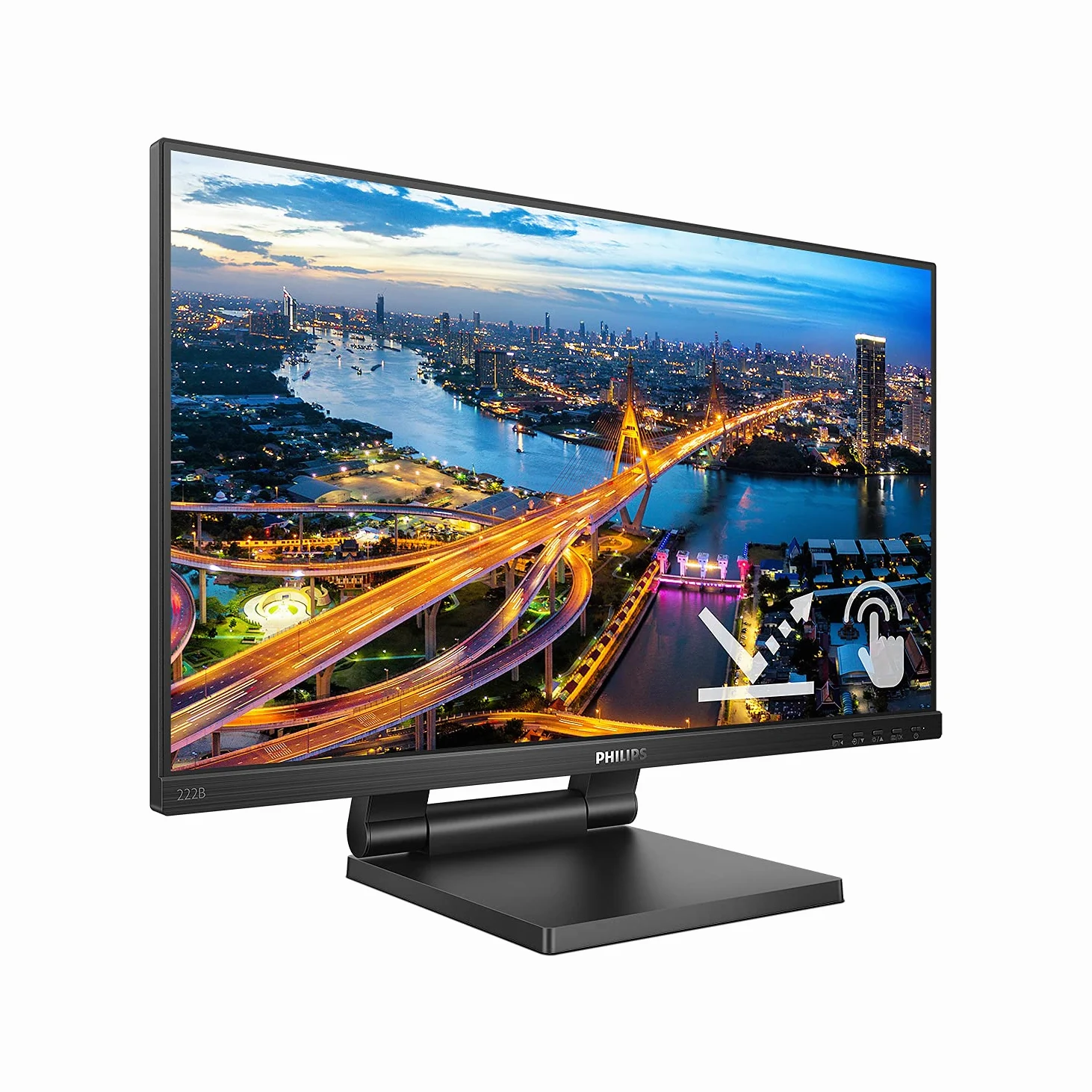 Philips Monitor 222B1TC 22 pollici 1920x1080, FHD, 75Hz, IPS Panel, 4ms GtG, USB Hub Speakers, Height Adjustment, (HDMI1x 1.4 ) Nero