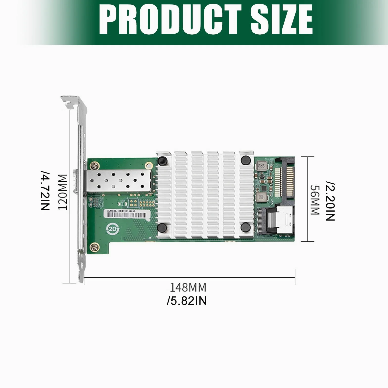 Scheda di rete in fibra 10G SFP+82599 Chip Adattatore Ethernet 10G per Server Workstation Server Hardware Facile Integrazione Networking