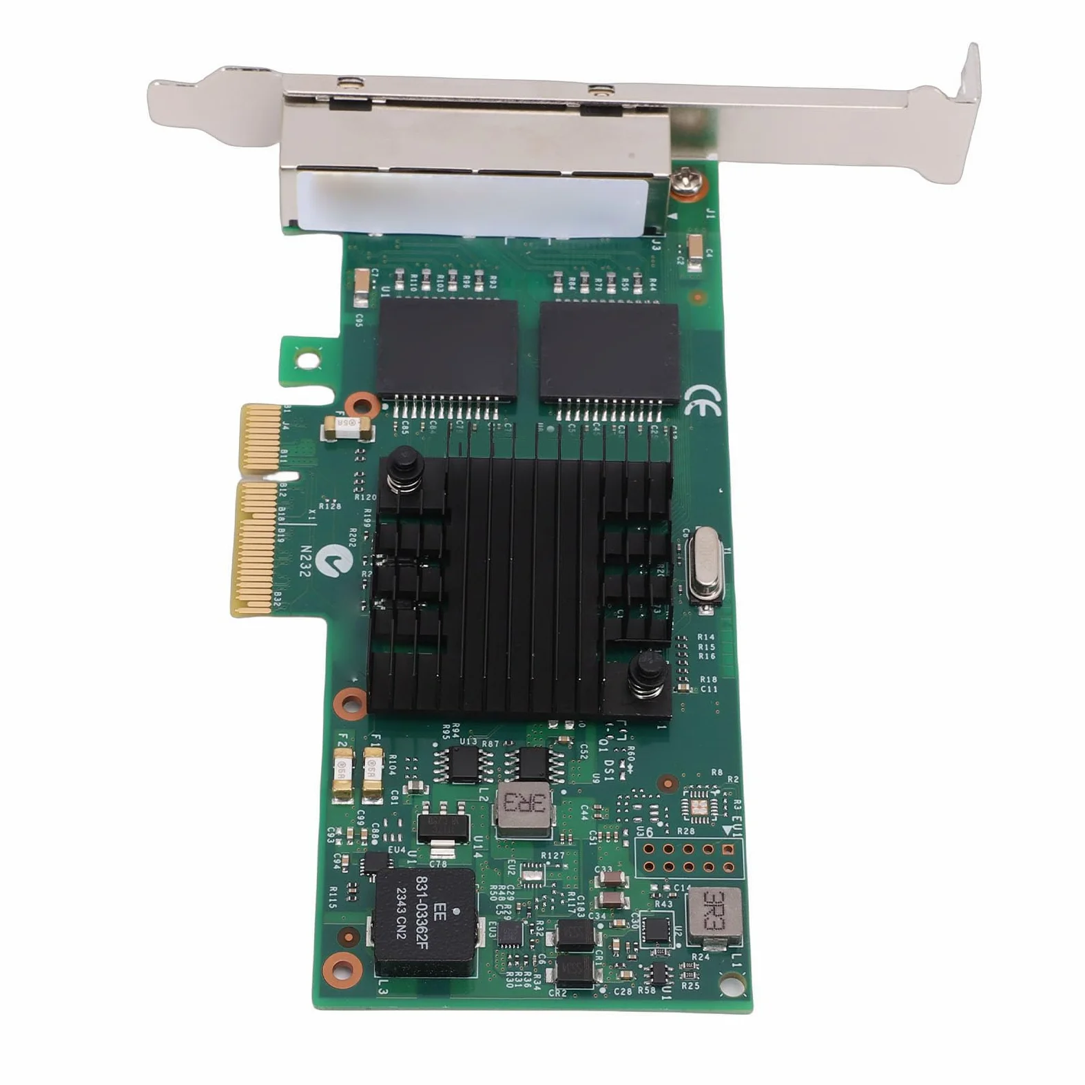 Cryfokt Scheda di Rete Gigabit PCIe a 4 Porte Chipset 82580 Adattatore Ethernet Quad RJ45 con Staffa a Basso Profilo Scheda di Rete Server per PC Desktop Industriali e Workstation